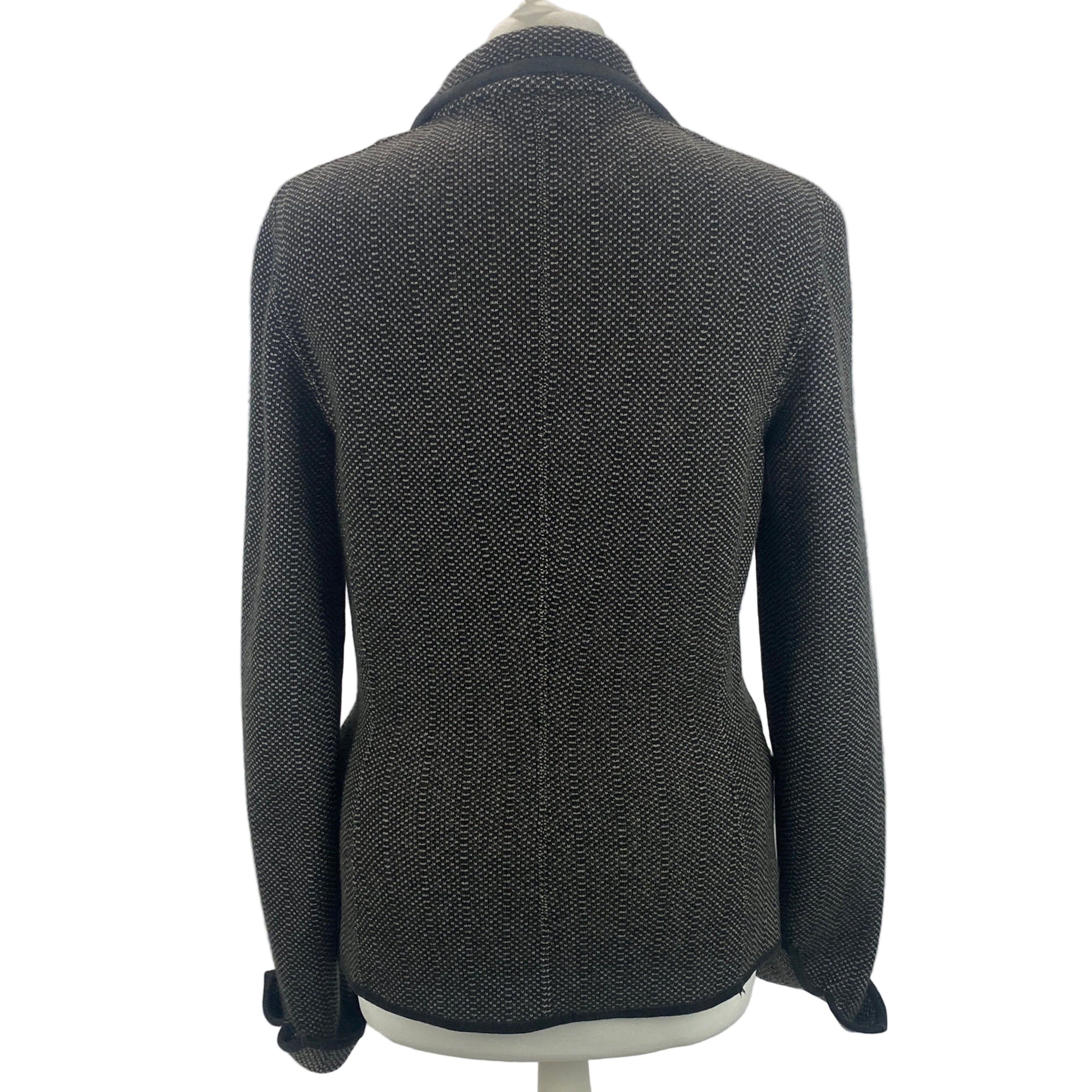 Loro Piana Black & Grey Knit Cashmere Jacket S