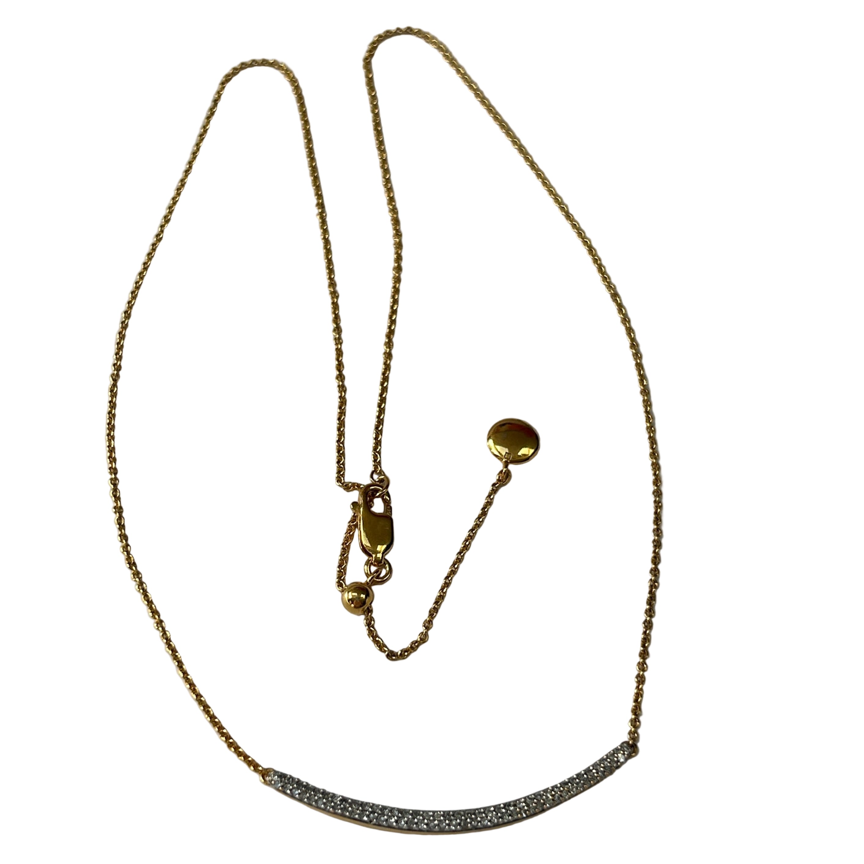 Monica Vinader £498 Gold Skinny Curve Diamond Necklace