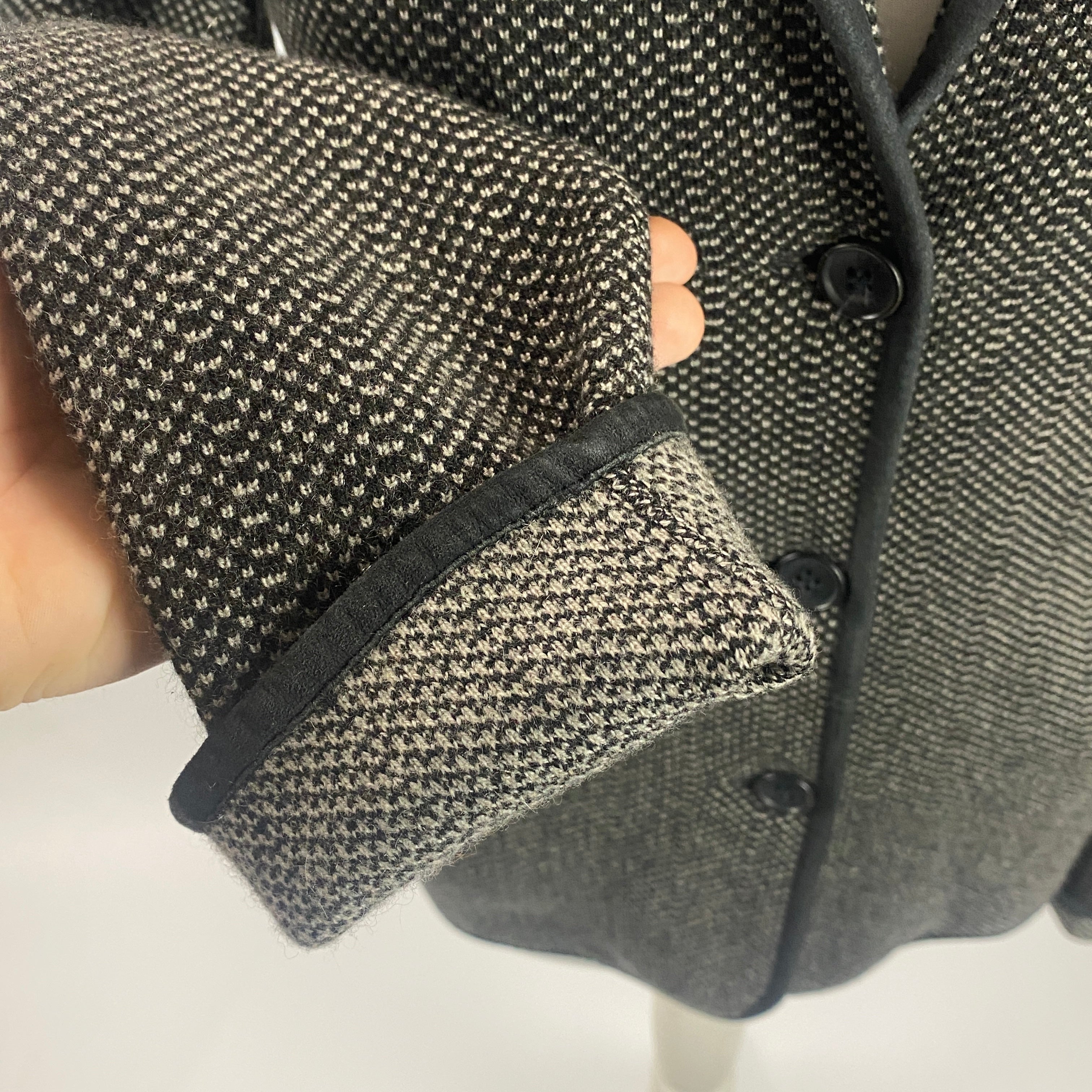 Loro Piana Black & Grey Knit Cashmere Jacket S