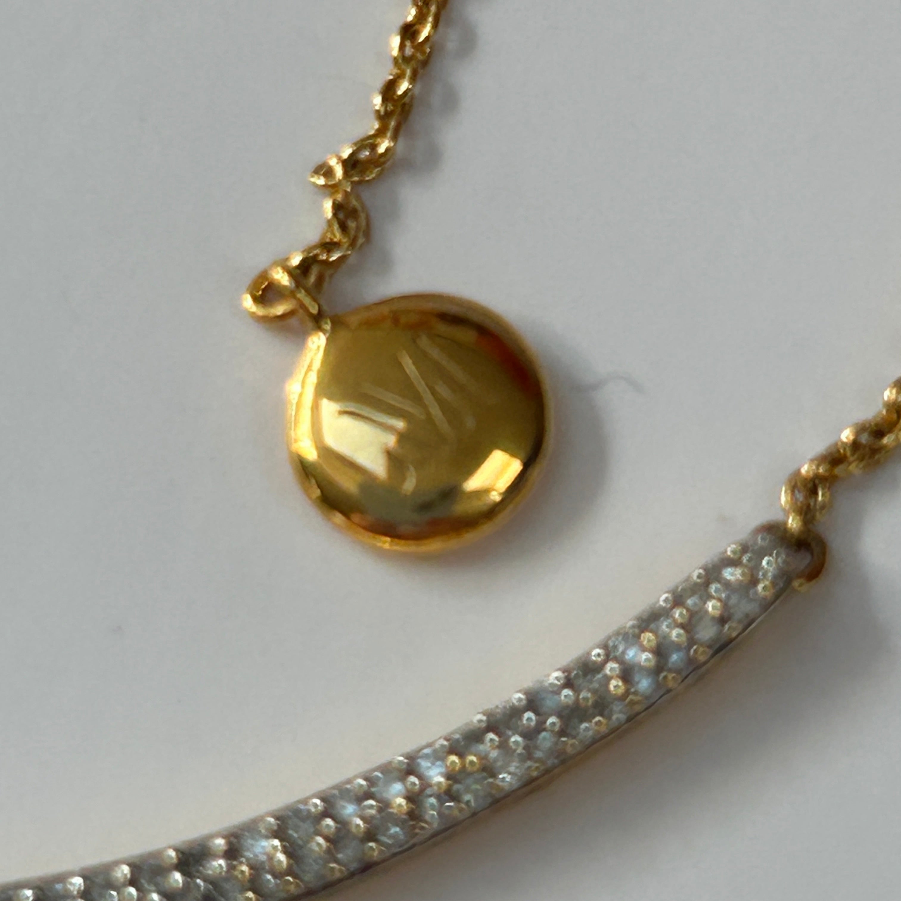 Monica Vinader £498 Gold Skinny Curve Diamond Necklace