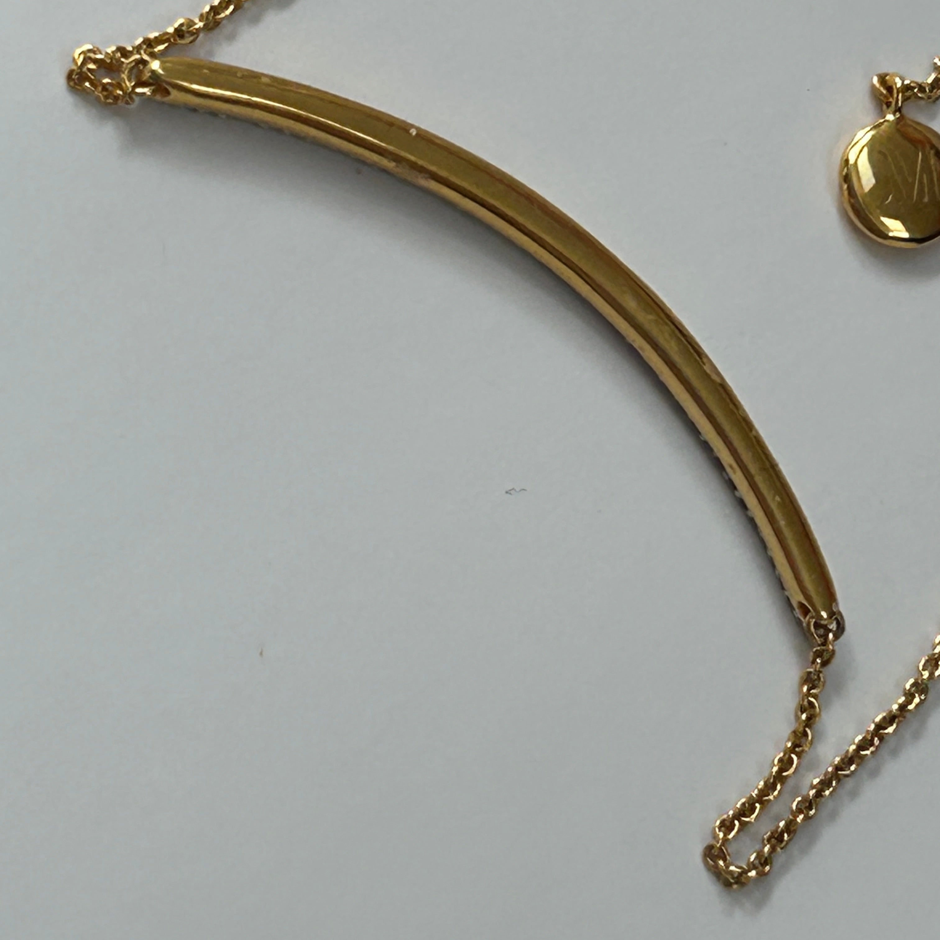 Monica Vinader £498 Gold Skinny Curve Diamond Necklace