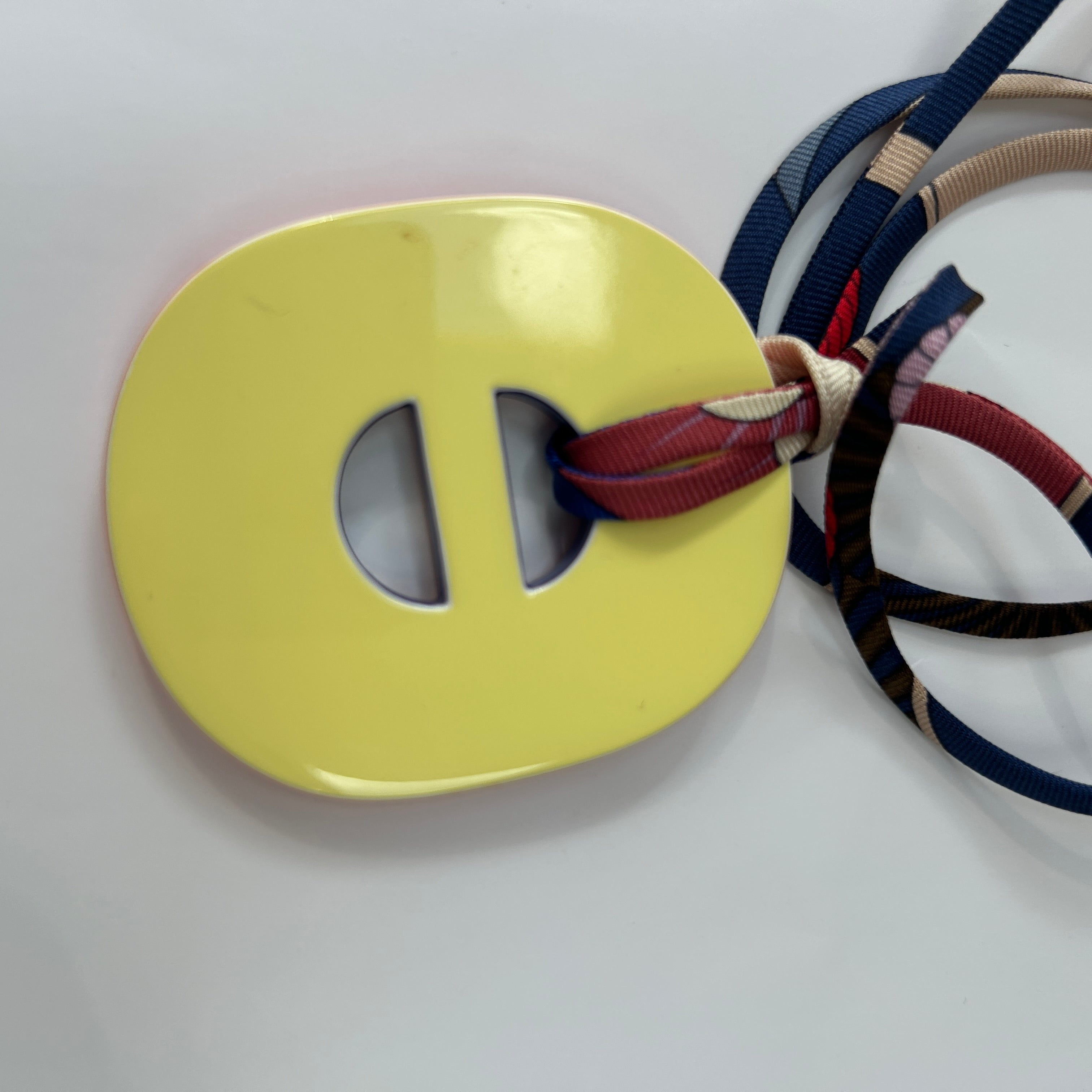 Hermes Orange Enamelled Horn Pendant