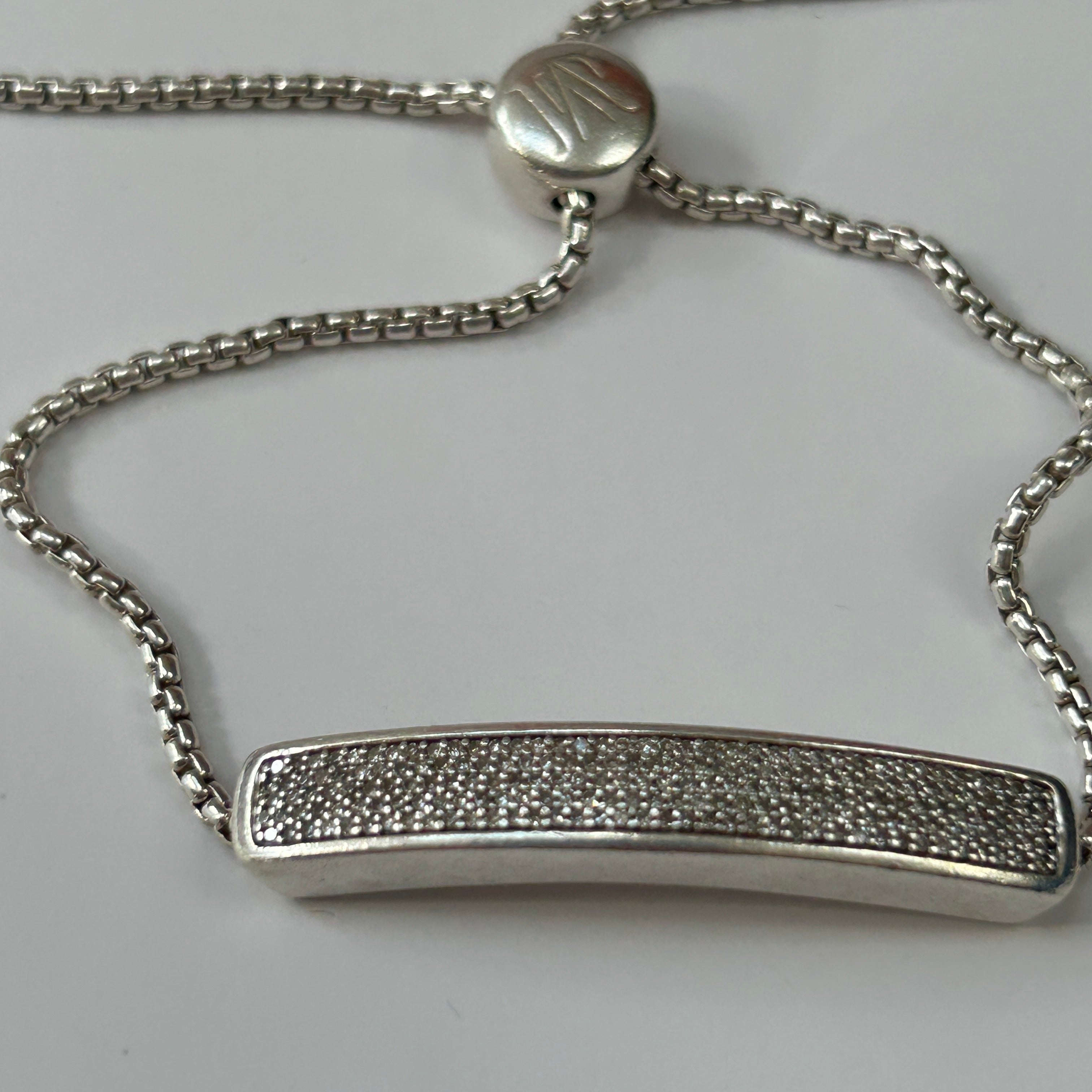 Monica Vinader £950 Silver Baja Diamond Bracelet