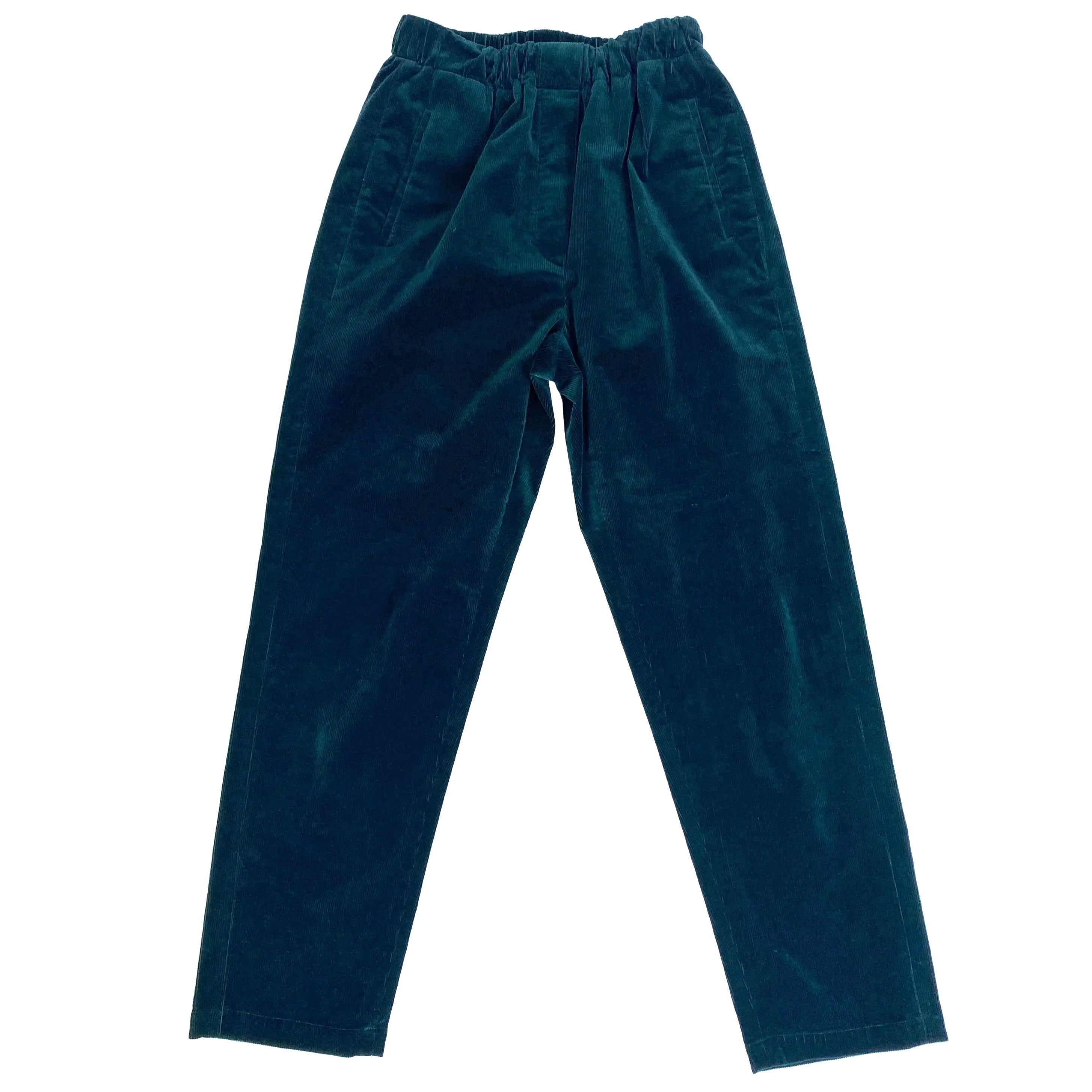 Aime £565 Teal Corduroy Pull-On Trousers S