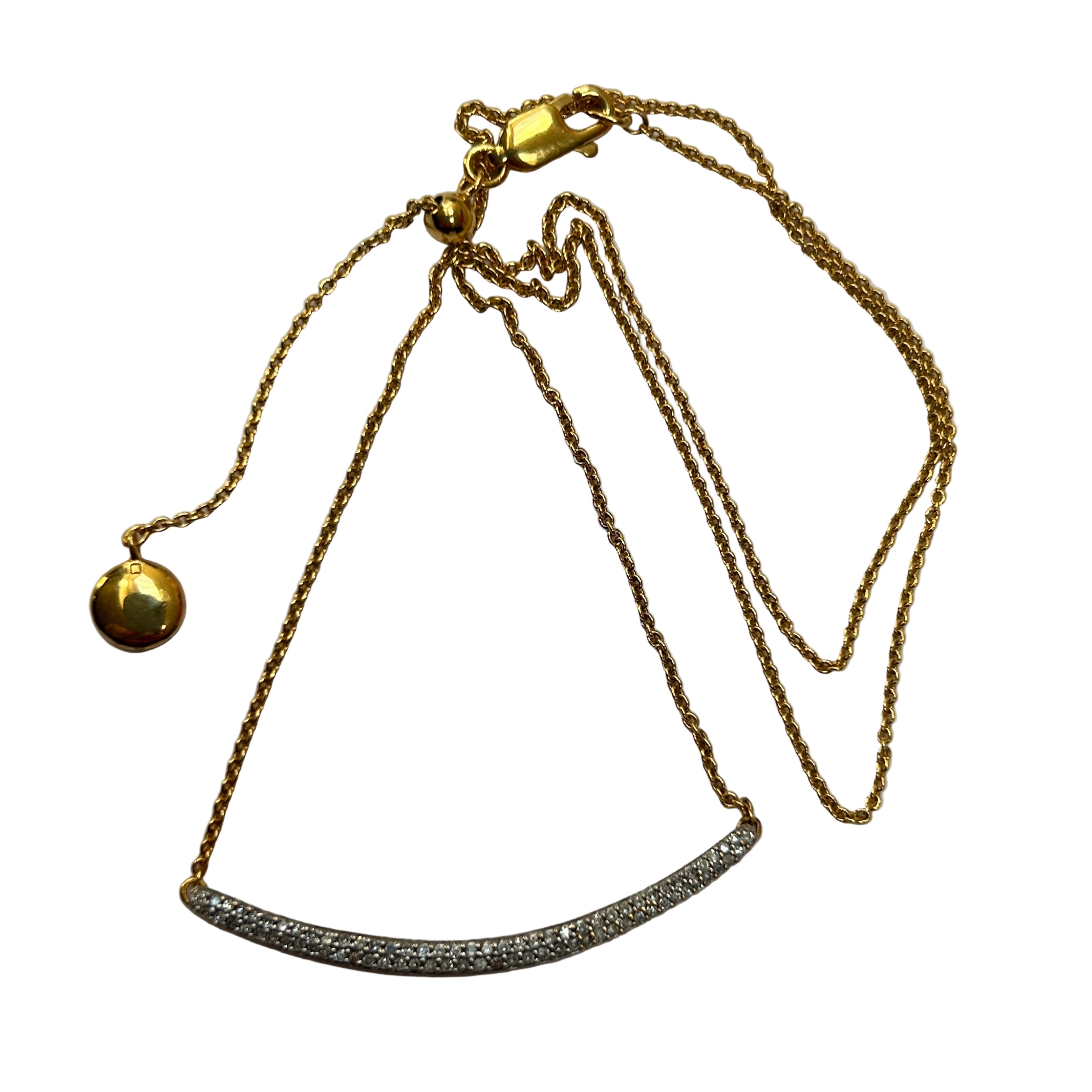 Monica Vinader £498 Gold Skinny Curve Diamond Necklace