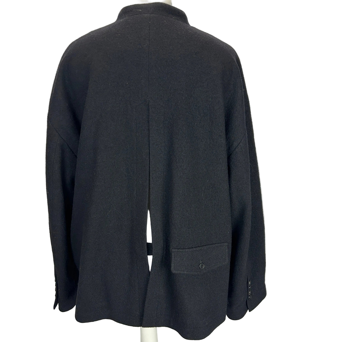 SOH £900 Black Textured Wool Mix Swing Jacket L-XXL