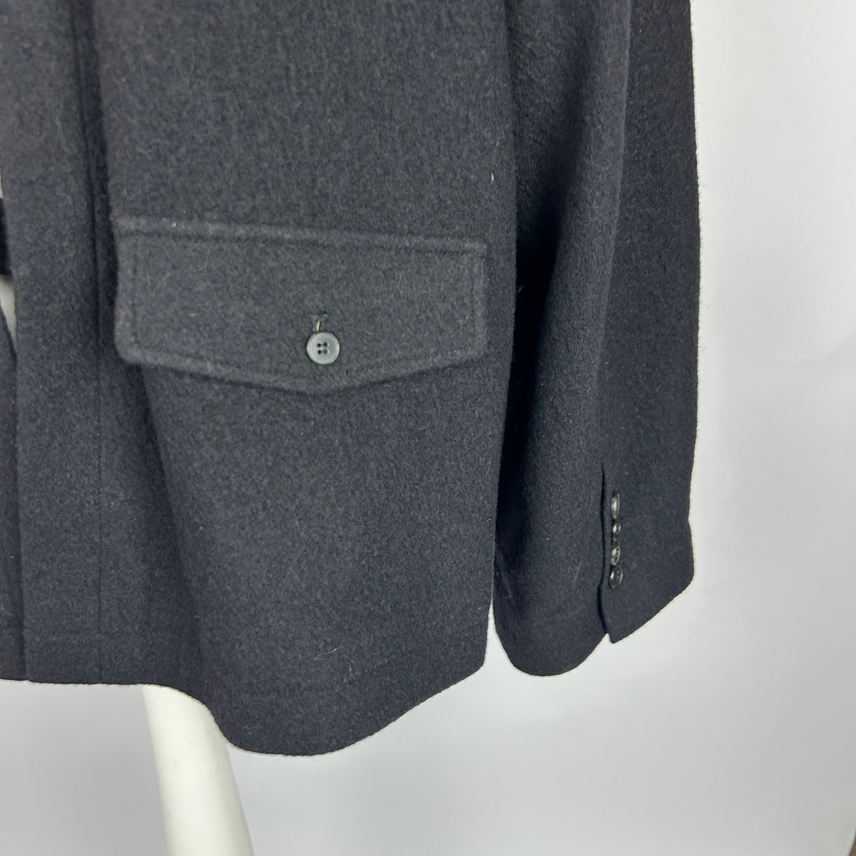 SOH £900 Black Textured Wool Mix Swing Jacket L-XXL