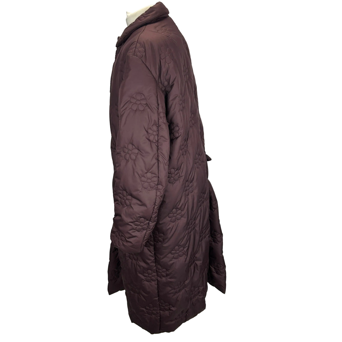 Eleph New £875 Aubergine Flower Puff Long Coat XS-S