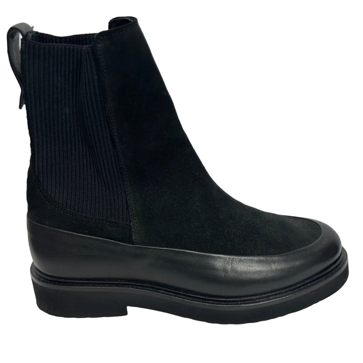 Varley £320 Black Leather & Suede Eileen Chelsea Boots 39