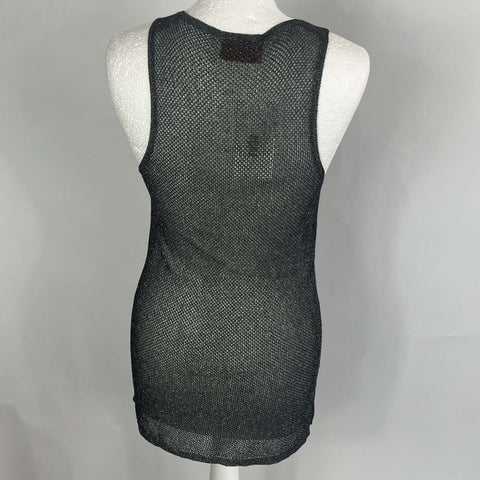 Missoni Charcoal & Silver Metallic Knit Vest Top S