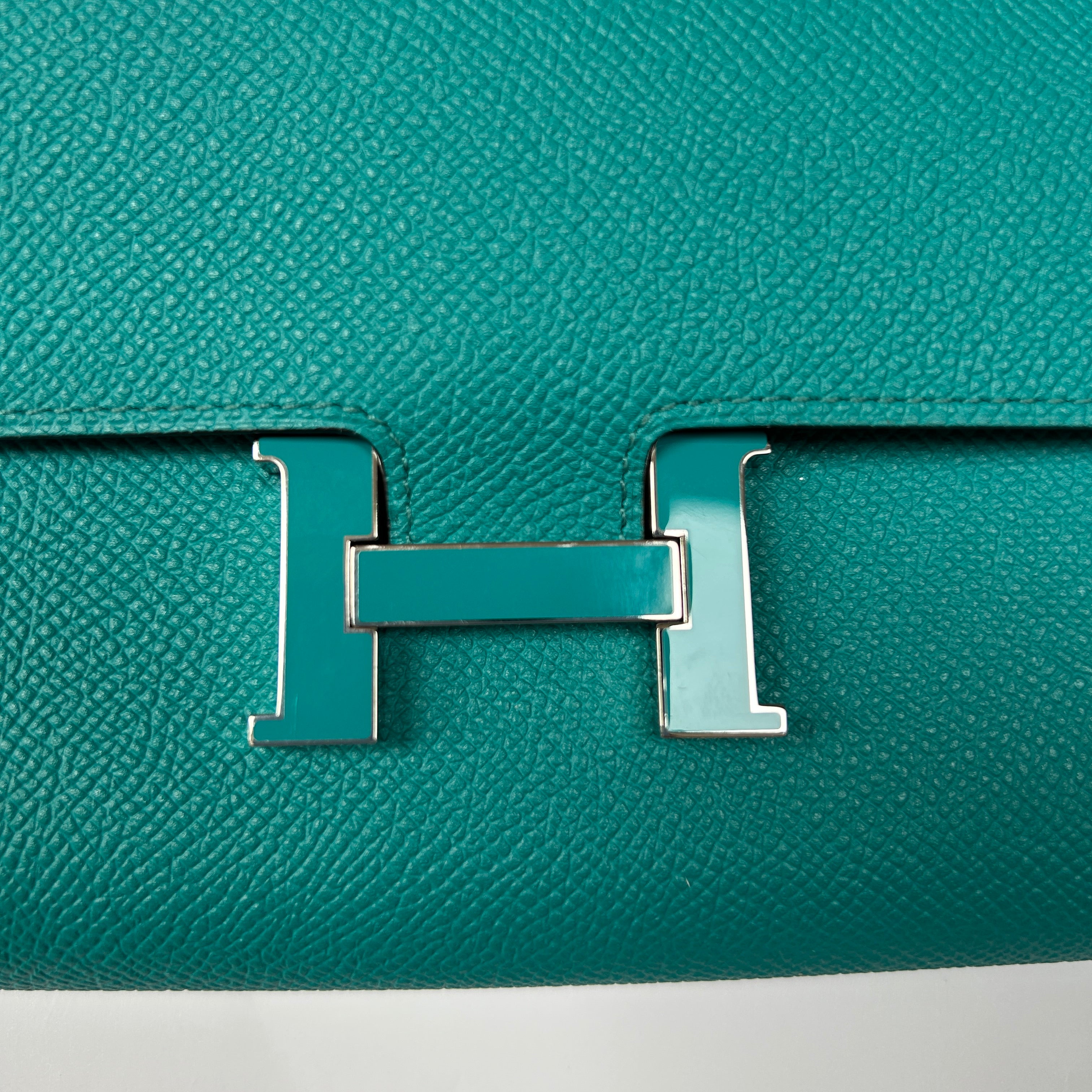 Hermes New Paon Blue Epsom Long Constance Wallet