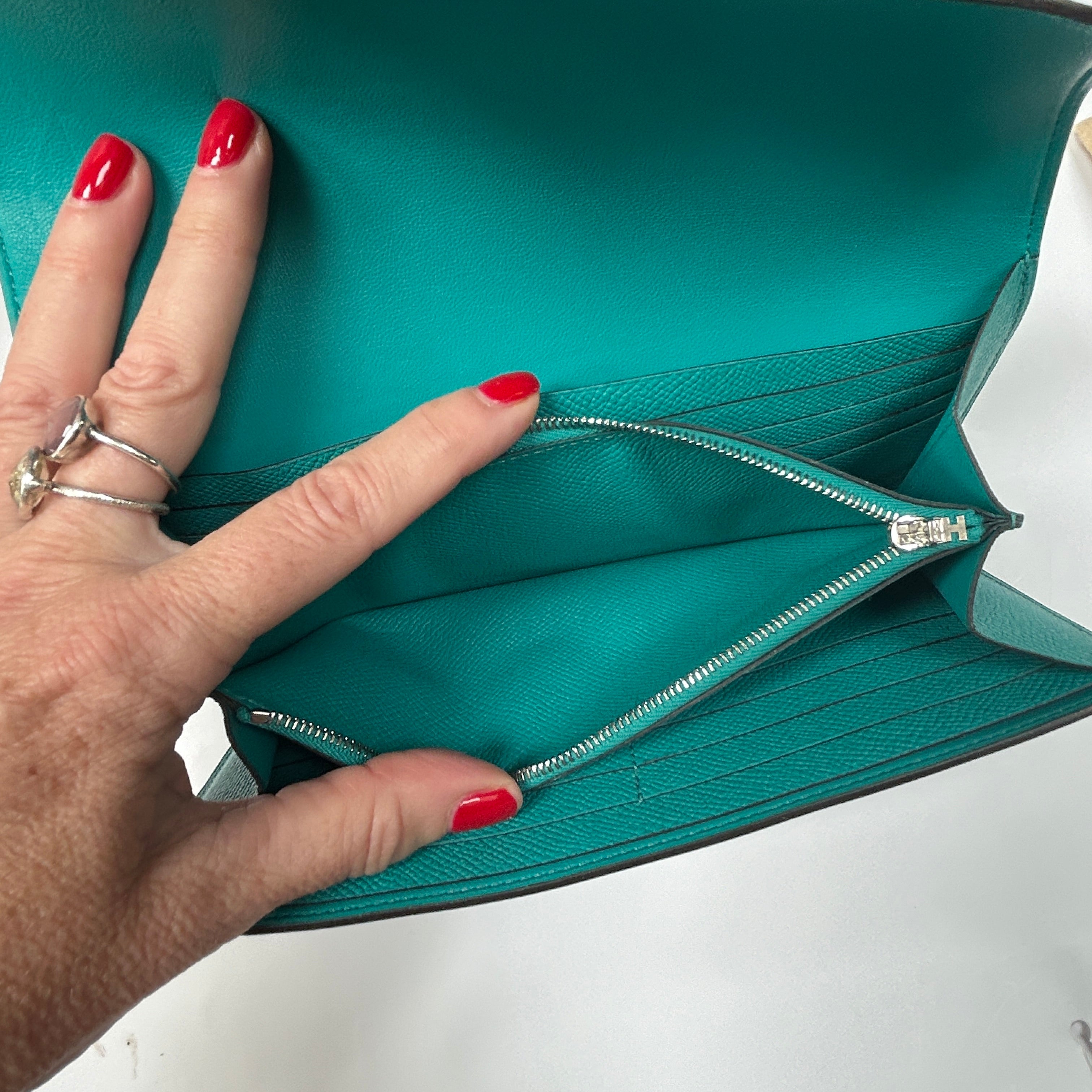 Hermes New Paon Blue Epsom Long Constance Wallet