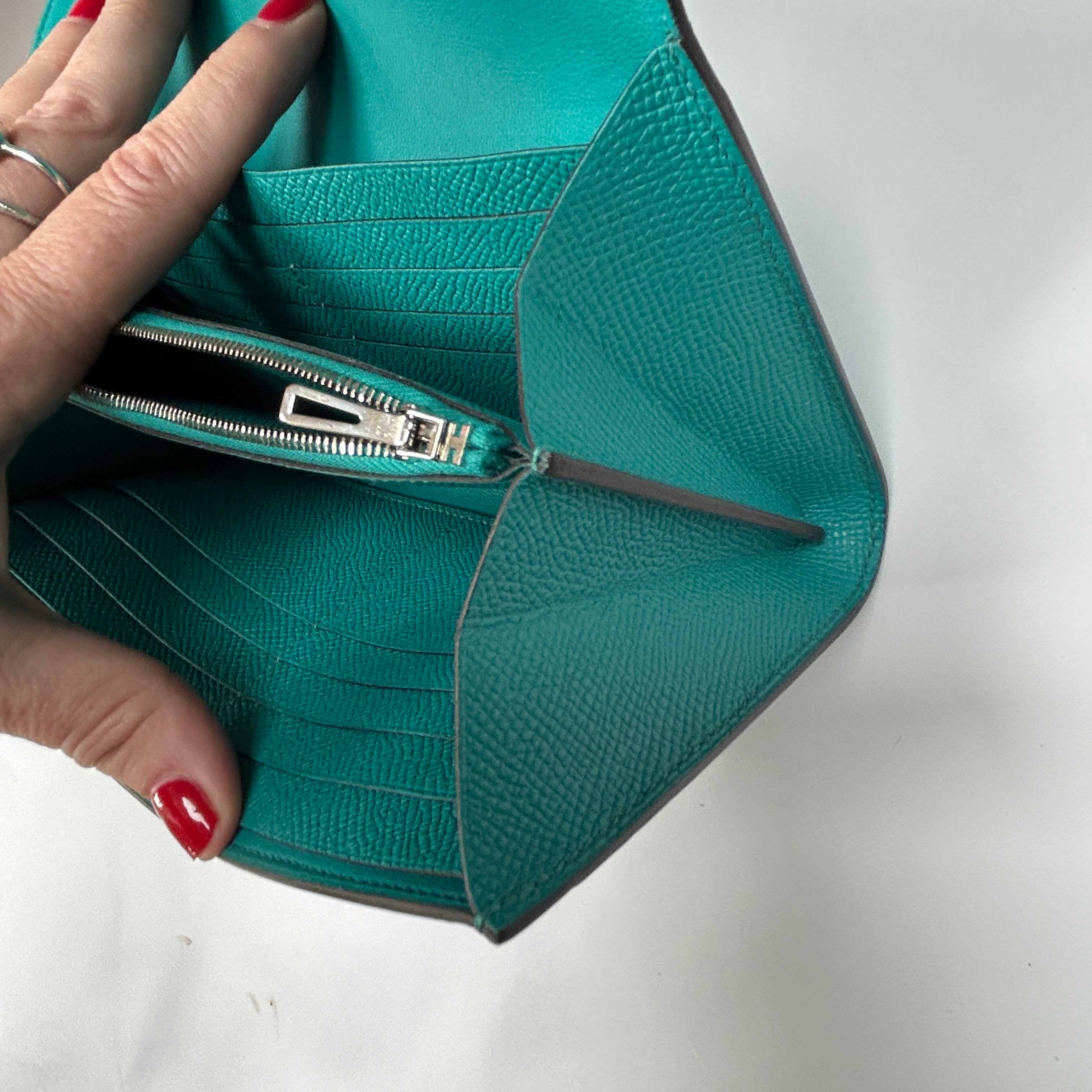 Hermes New Paon Blue Epsom Long Constance Wallet