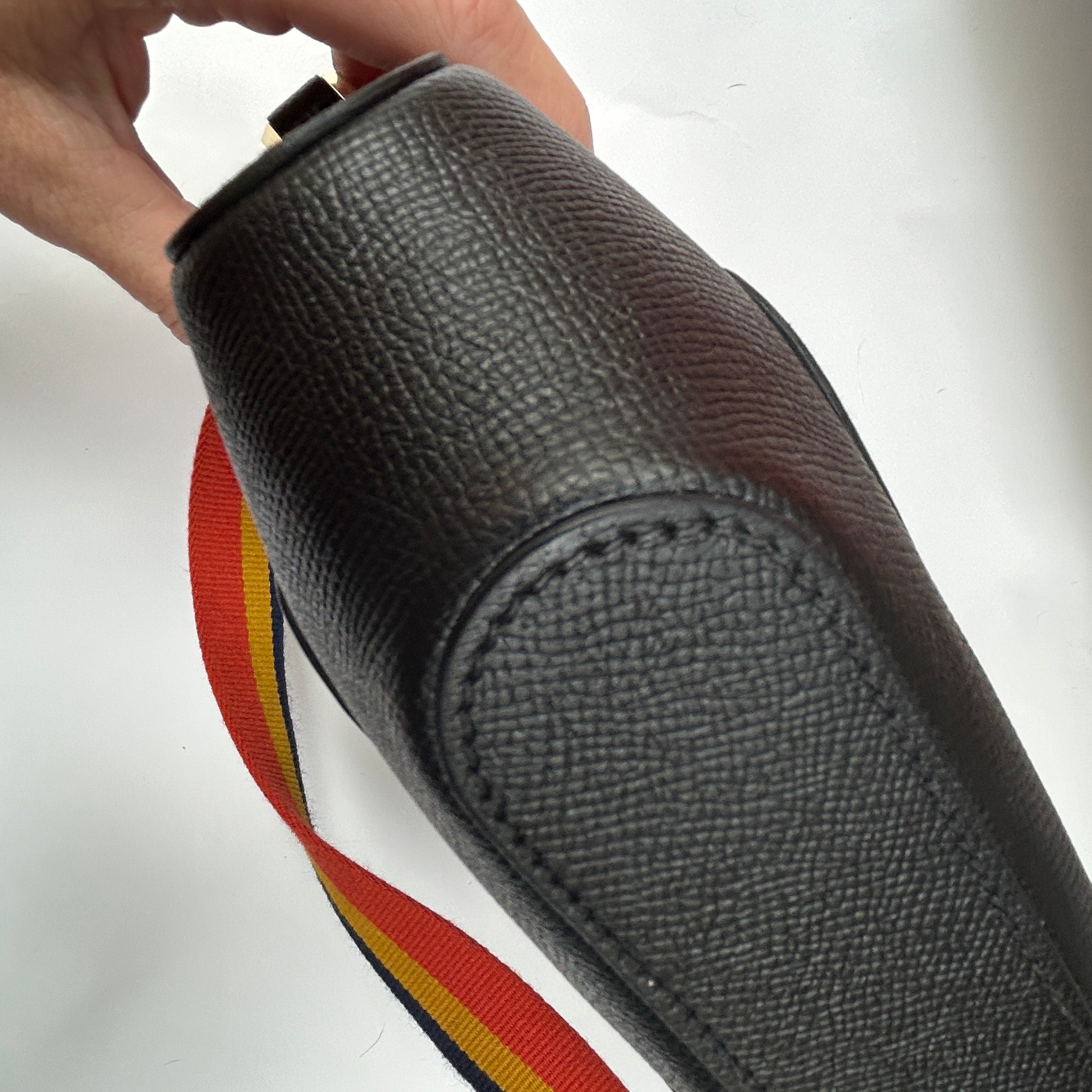 Hermes Black Epsom Octagone Crossbody Bag