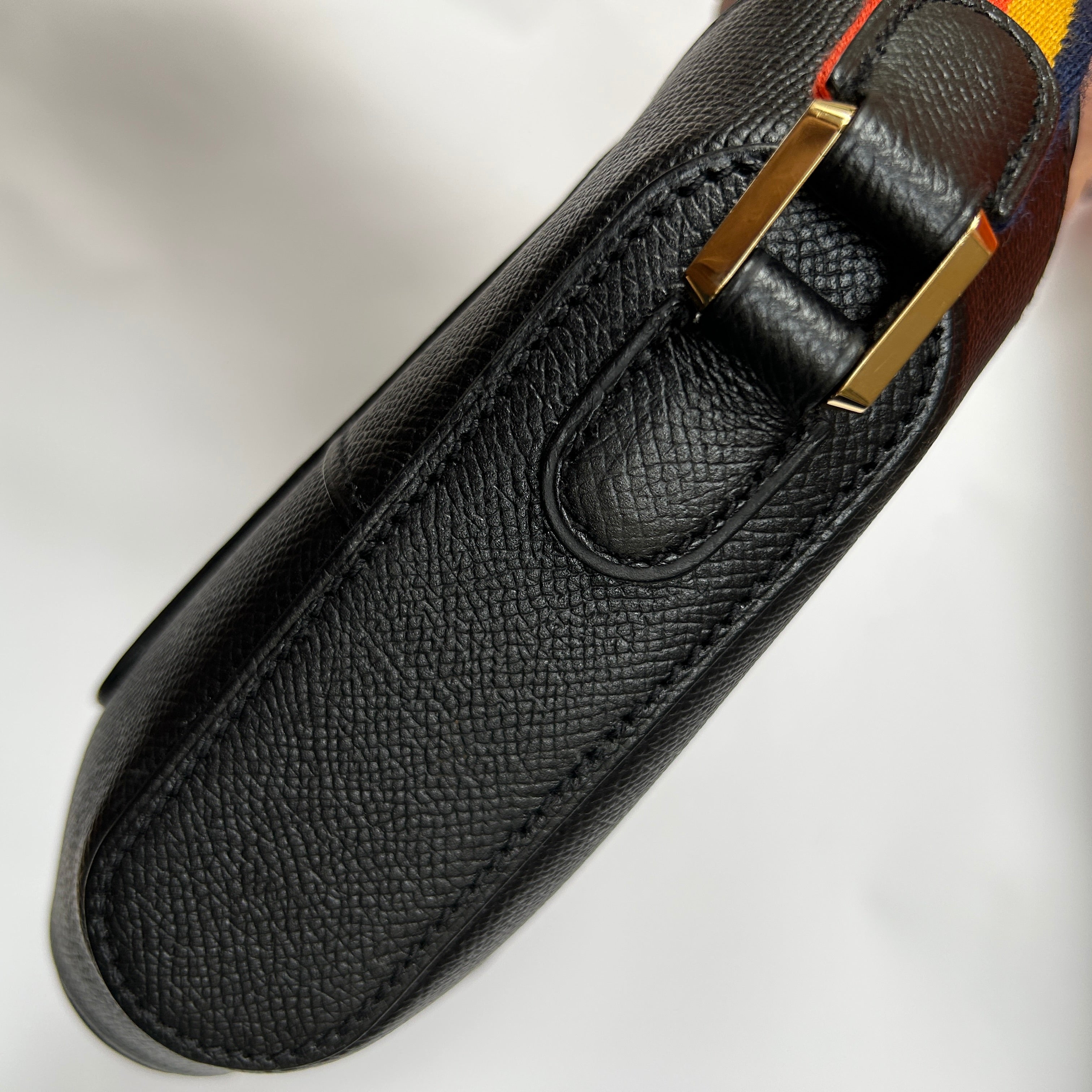 Hermes Black Epsom Octagone Crossbody Bag