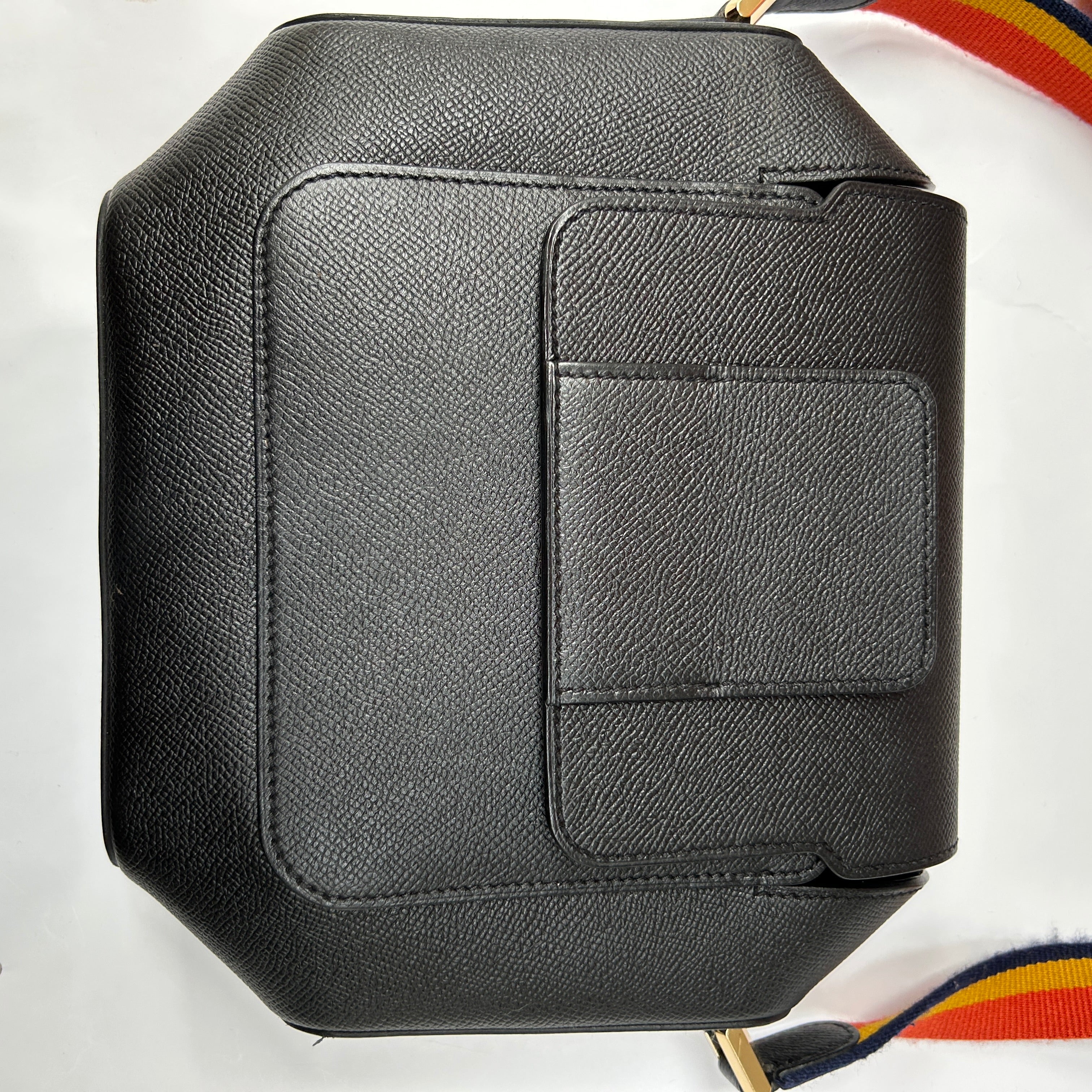 Hermes Black Epsom Octagone Crossbody Bag