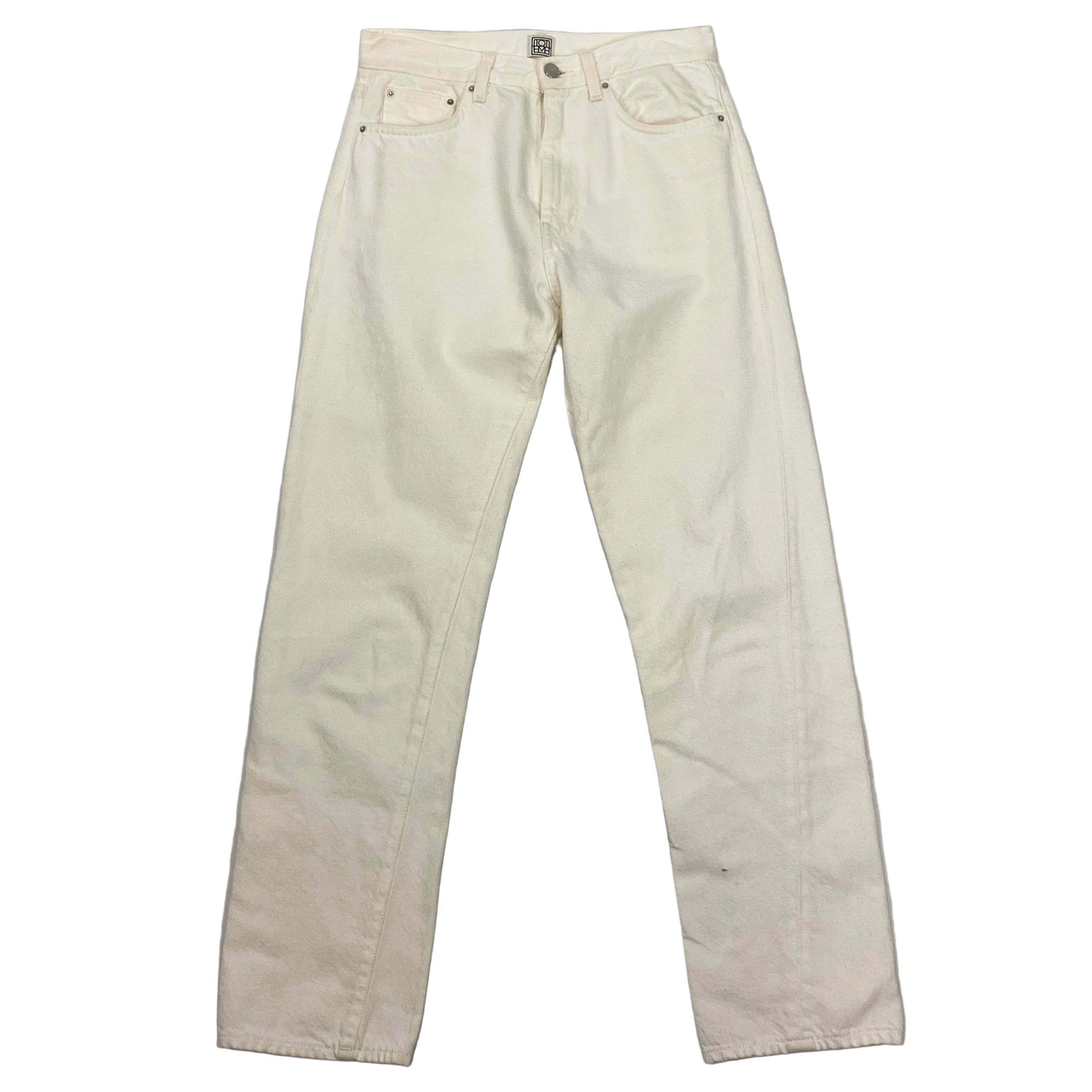 Toteme £250 Ivory Twisted Seam Crop Jeans 25