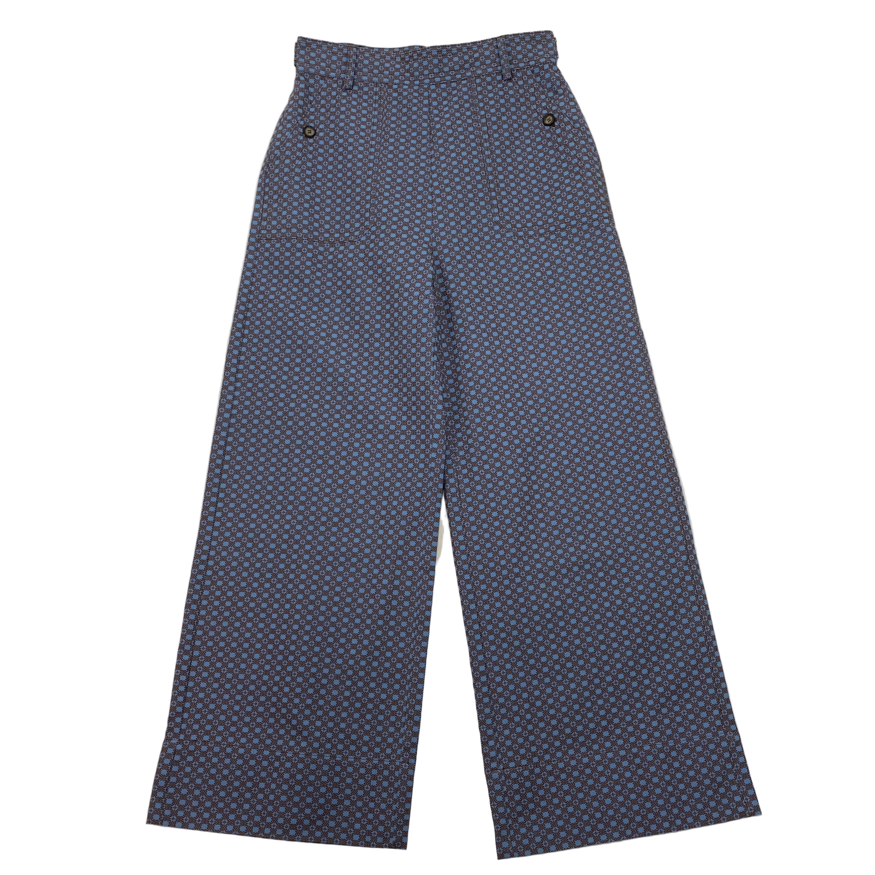 Wiggy Kit Blue & Tan Jacquard Cotton Trousers M