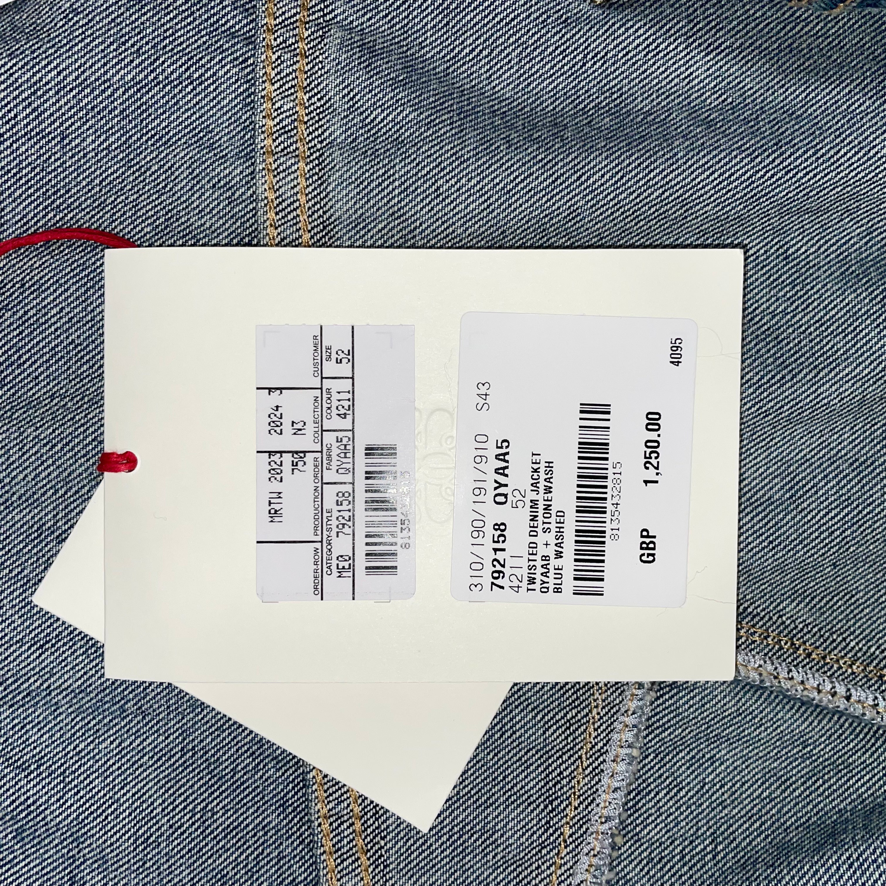 Alexander McQueen New £1250 Twisted Denim Jacket L/XL/XXL