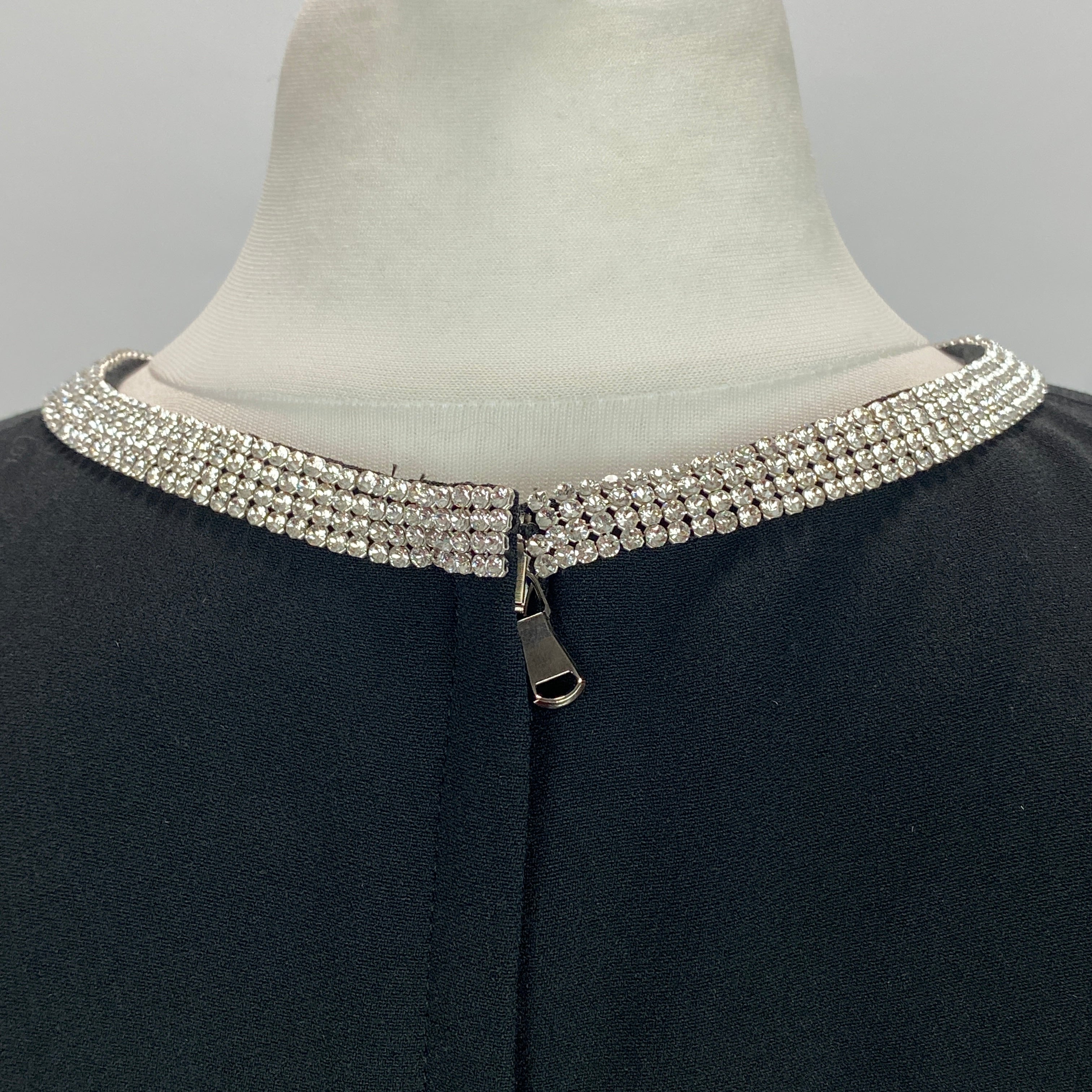 Dolce & Gabbana Black Crepe Top with Crystal Trim M