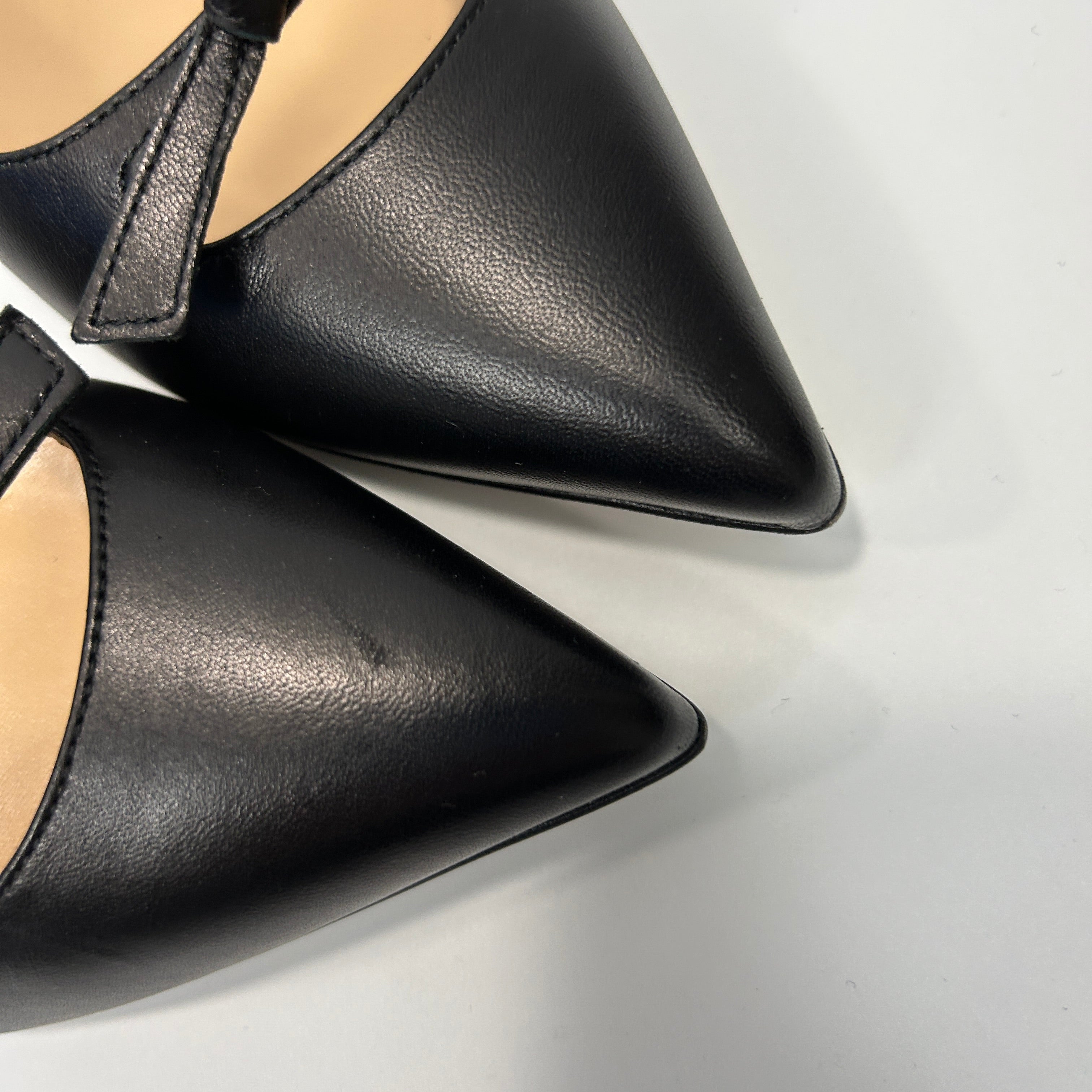 Sergio Rossi £725 Black Leather Bow Ballet Flats 37.5