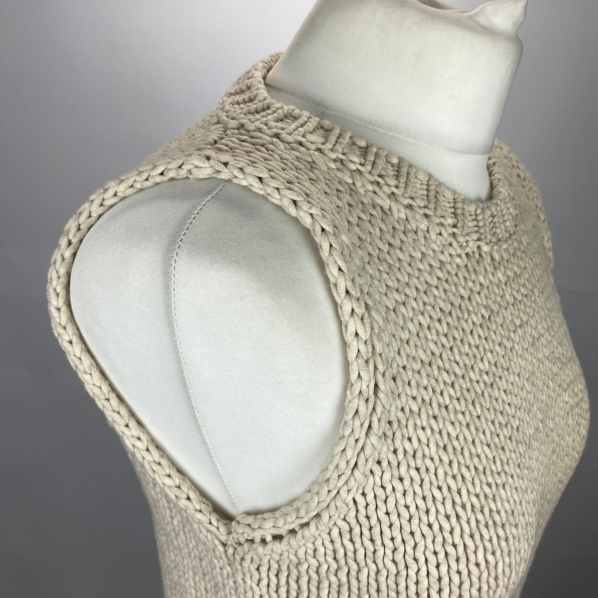 Brunello Cucinelli £1000 Vanilla Chunky Cotton Tank Top M
