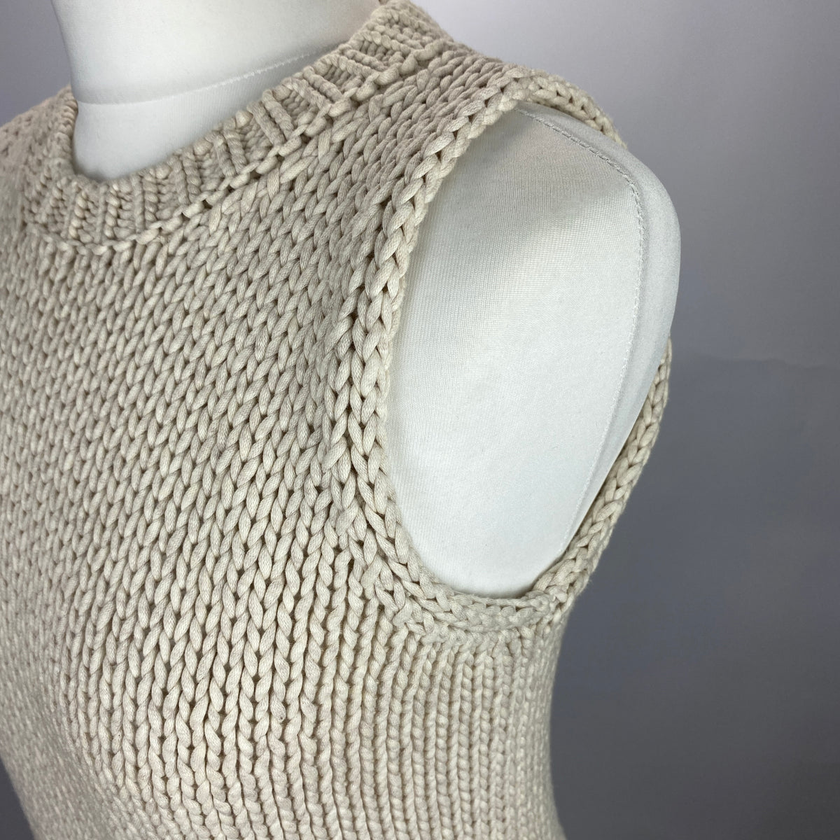 Brunello Cucinelli £1000 Vanilla Chunky Cotton Tank Top M