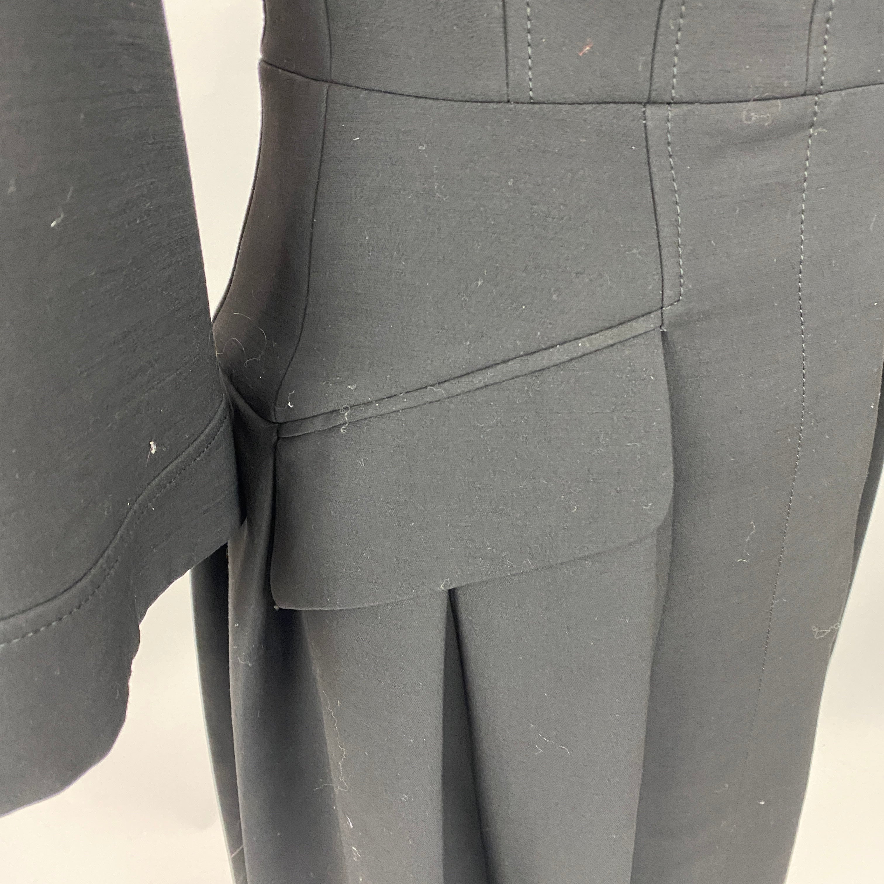 Alexander McQueen Black Wool & Silk Frock Coat XXS