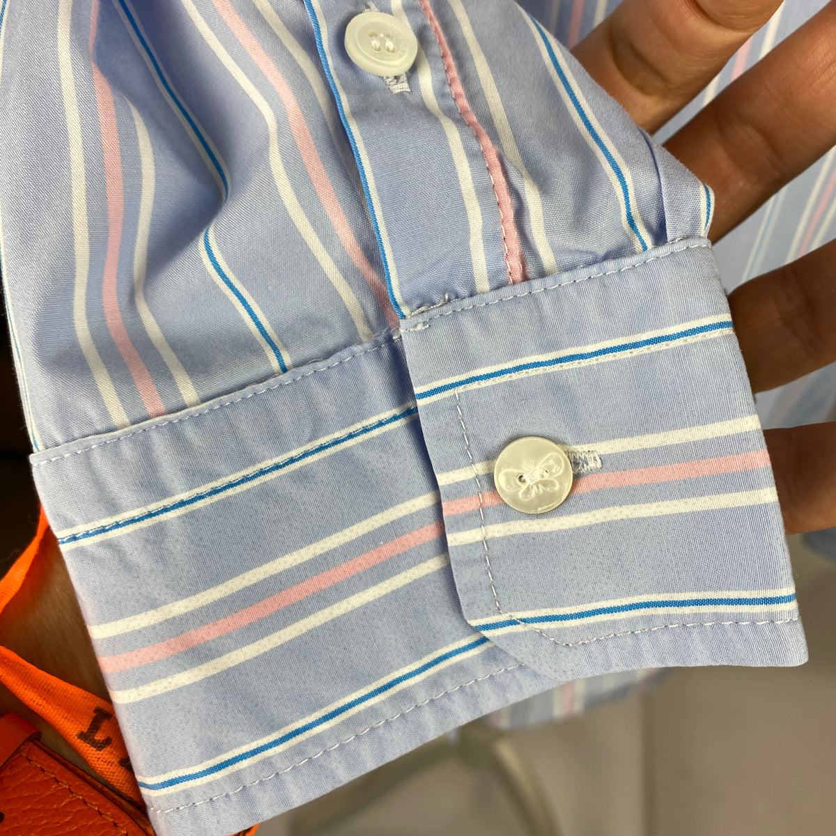 Weekend Max Mara Sky Blue Pinstripe Cotton Shirt S