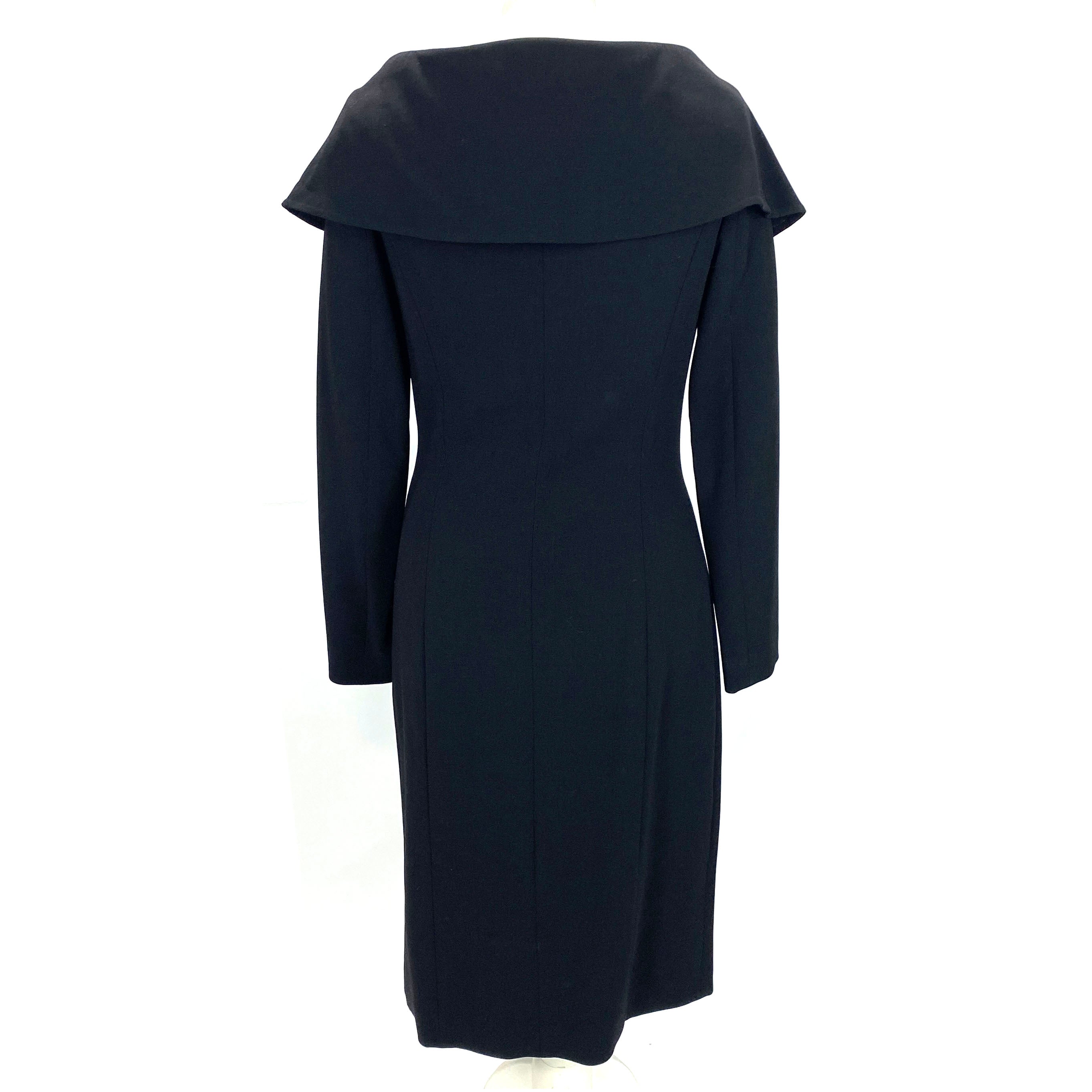 Ralph Lauren £2000 Black Wool & Silk Tuxedo Dress S