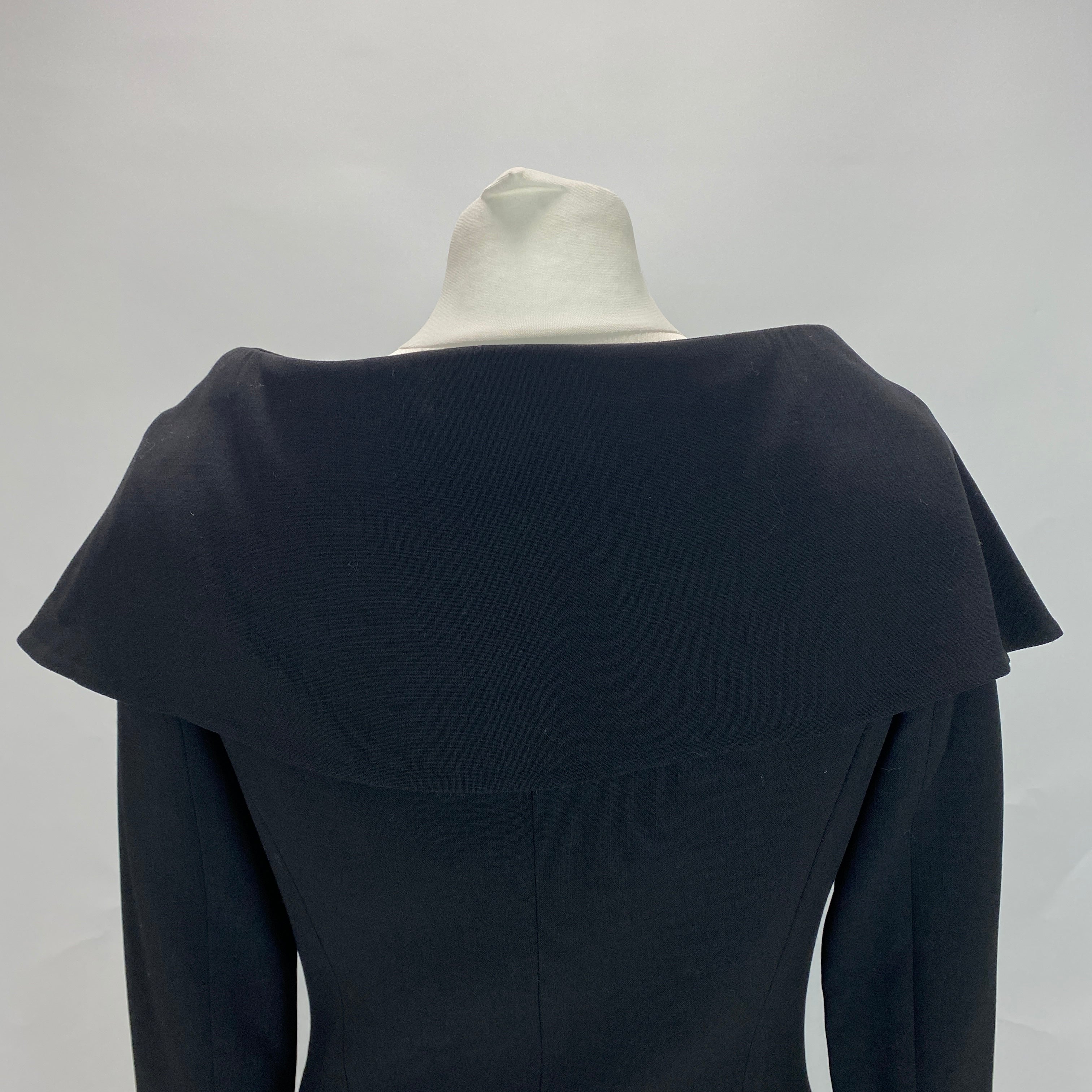 Ralph Lauren £2000 Black Wool & Silk Tuxedo Dress S