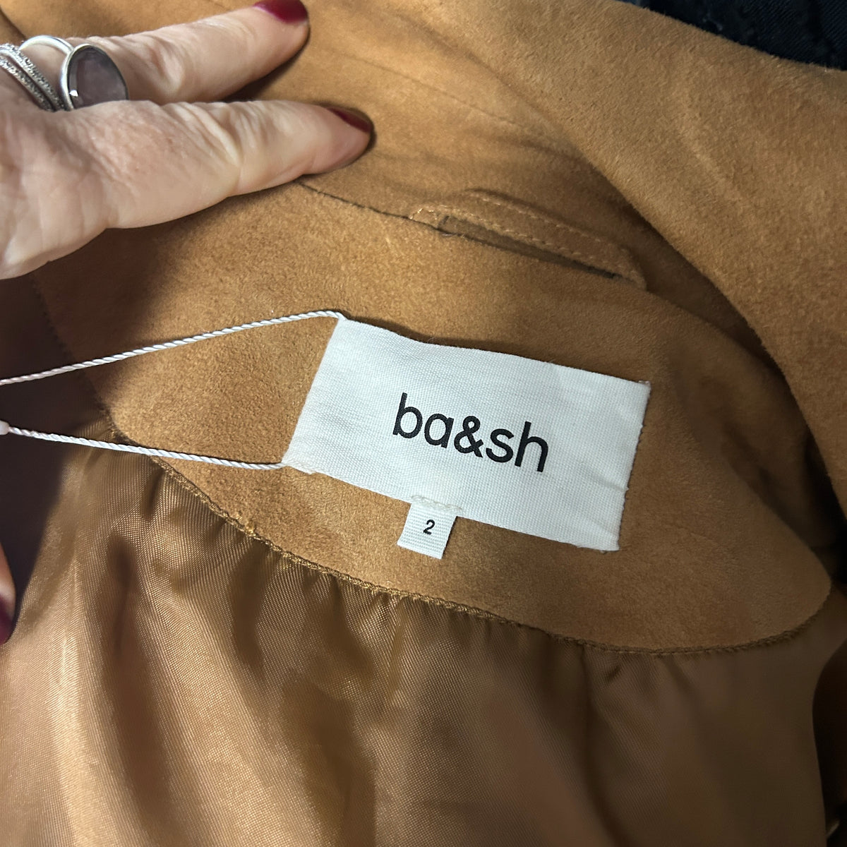 Ba&Sh New £420 Tan Suede Crop Milas Jacket S-M