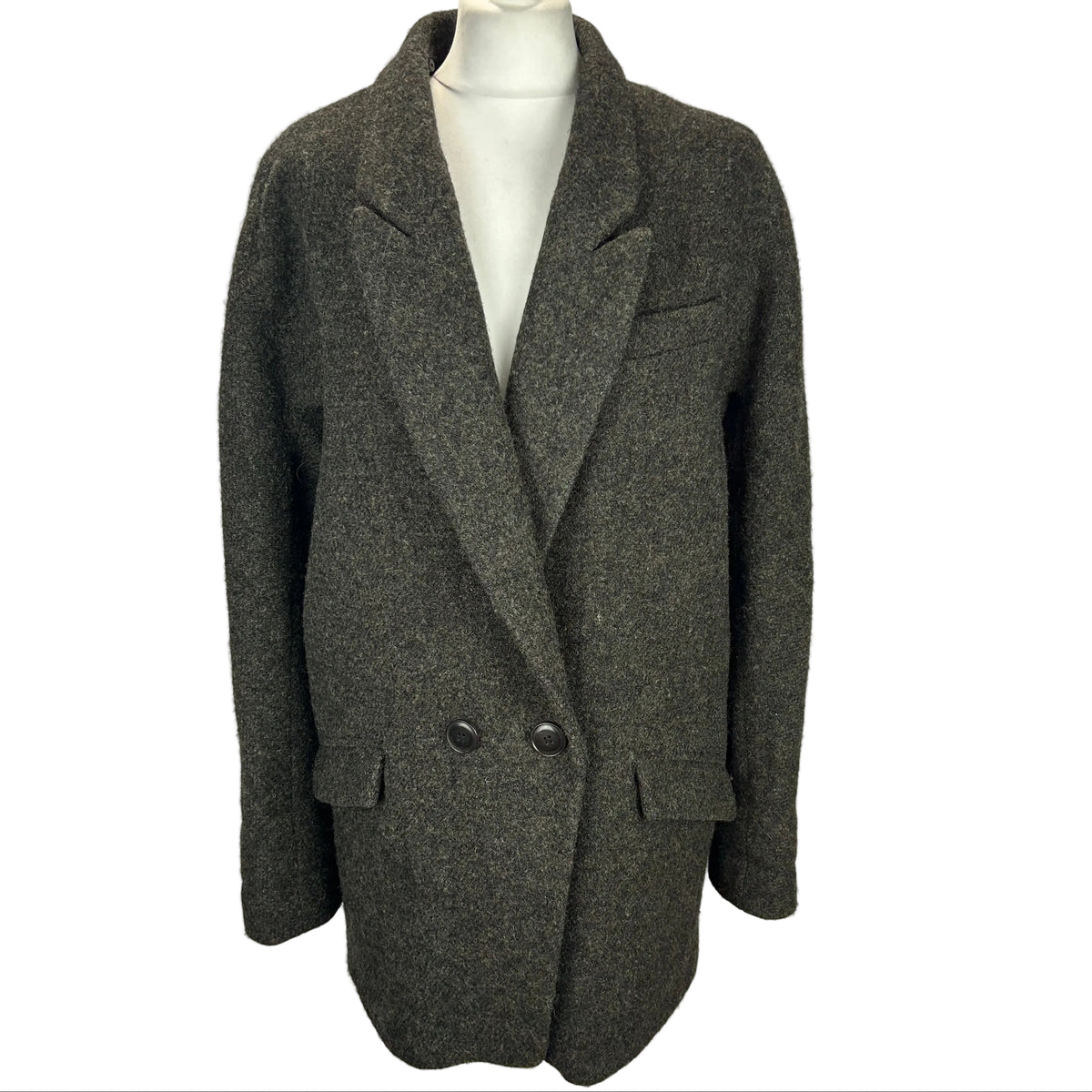 Vanessa Bruno Olive & Navy Wool Tweed Jacket S