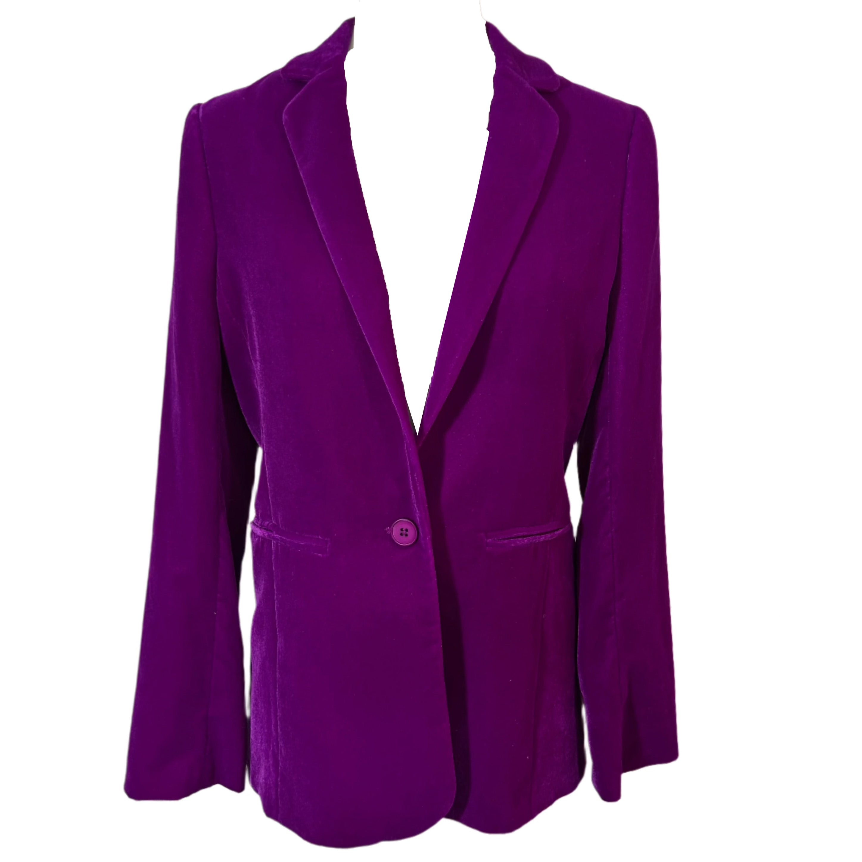 Me&Em £375 Cerise Soft Velvet Blazer XXS