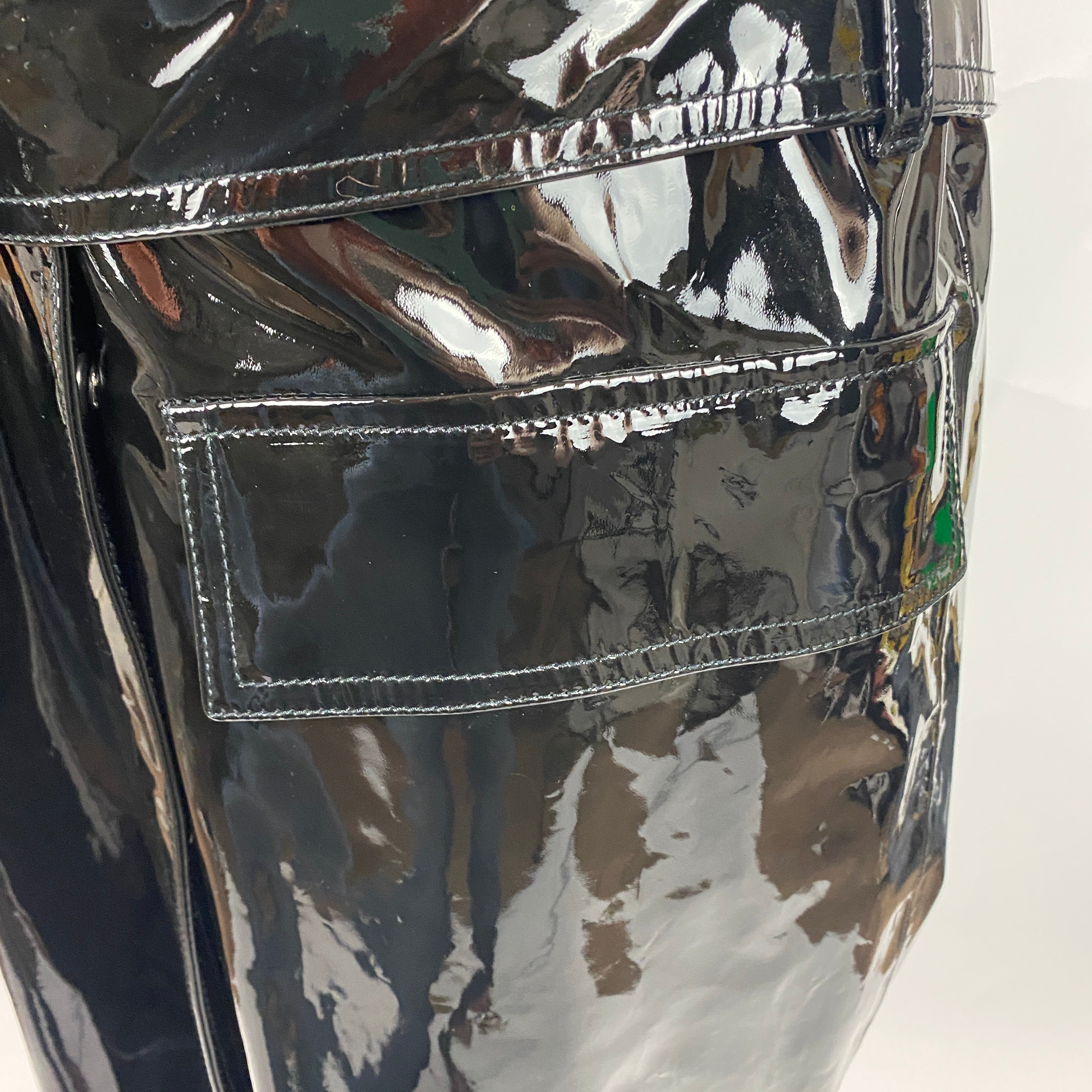 Tom Ford New £6000 Black Patent Leather Trench Coat XS