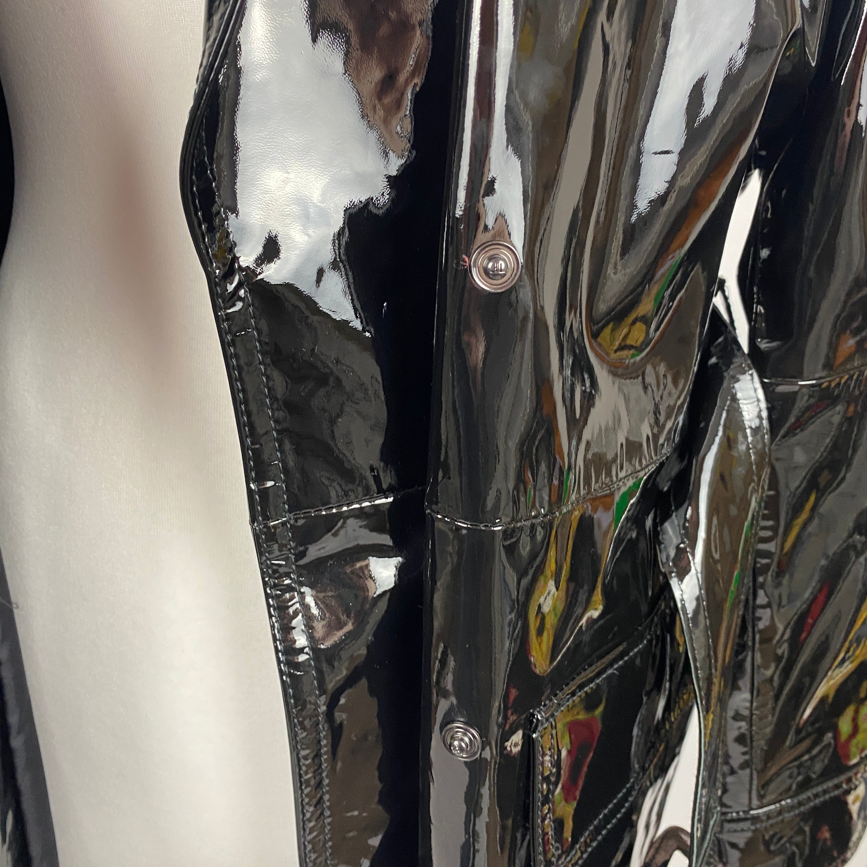 Tom Ford New £6000 Black Patent Leather Trench Coat XS