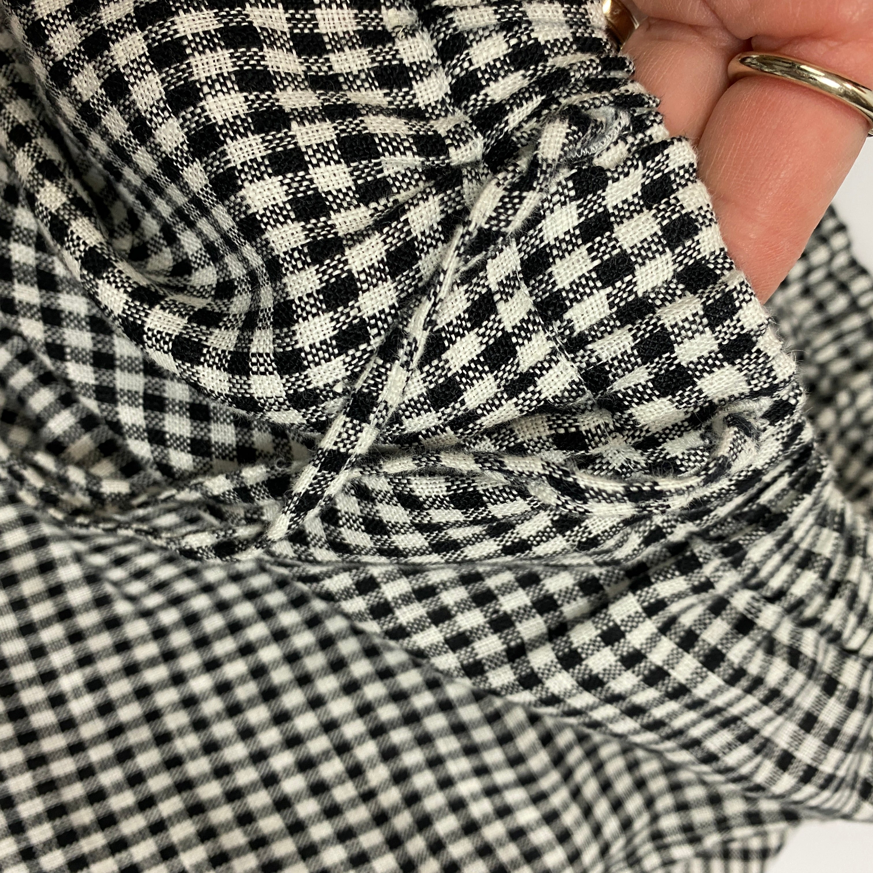 Reformation £229 Black Gingham Linen Olina Trousers XS