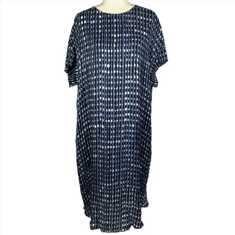 Oska £295 Brand New Kleid Blue Patterned Shift Dress M/L