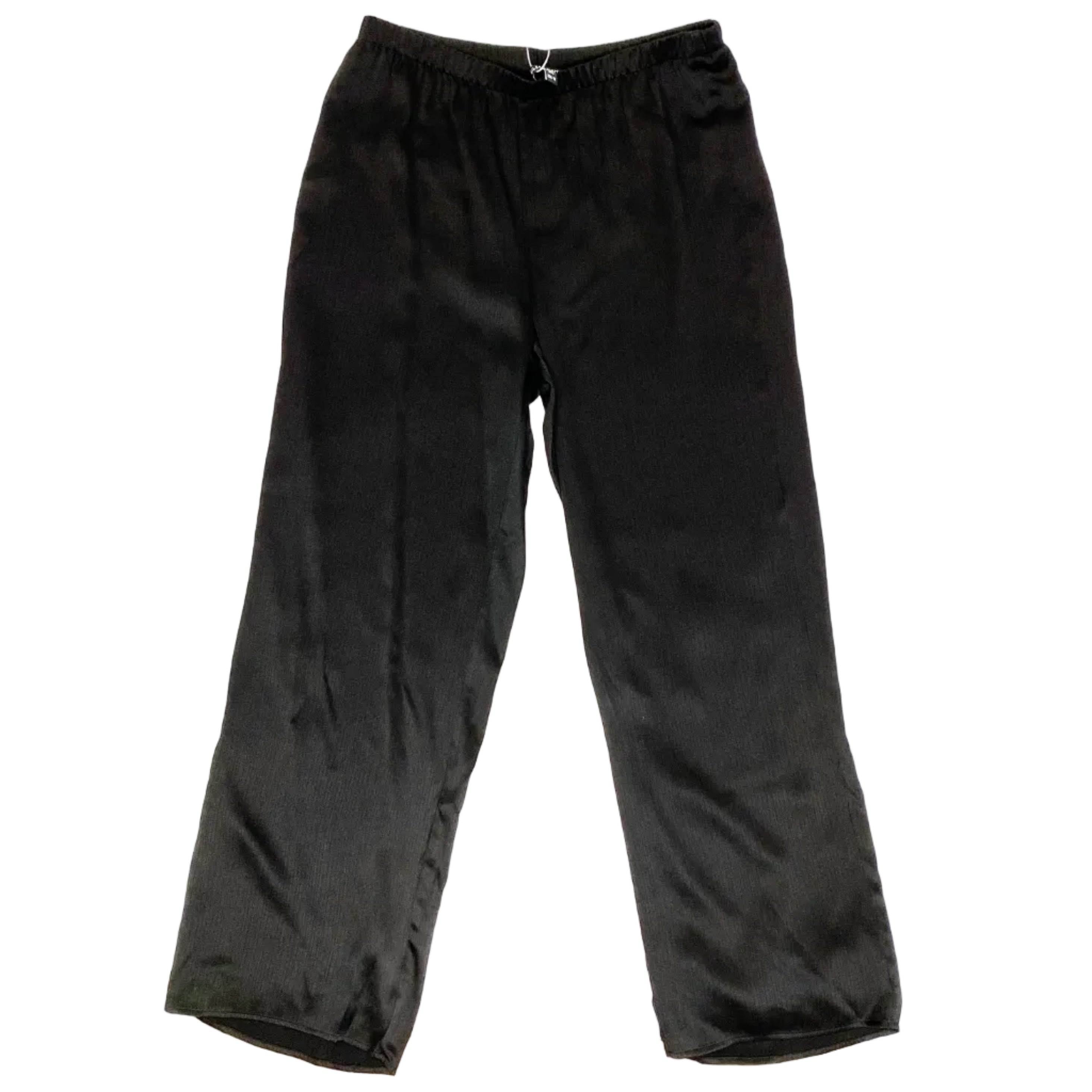 Eileen Fisher Black Crinkle Silk Pull-On Pants XS