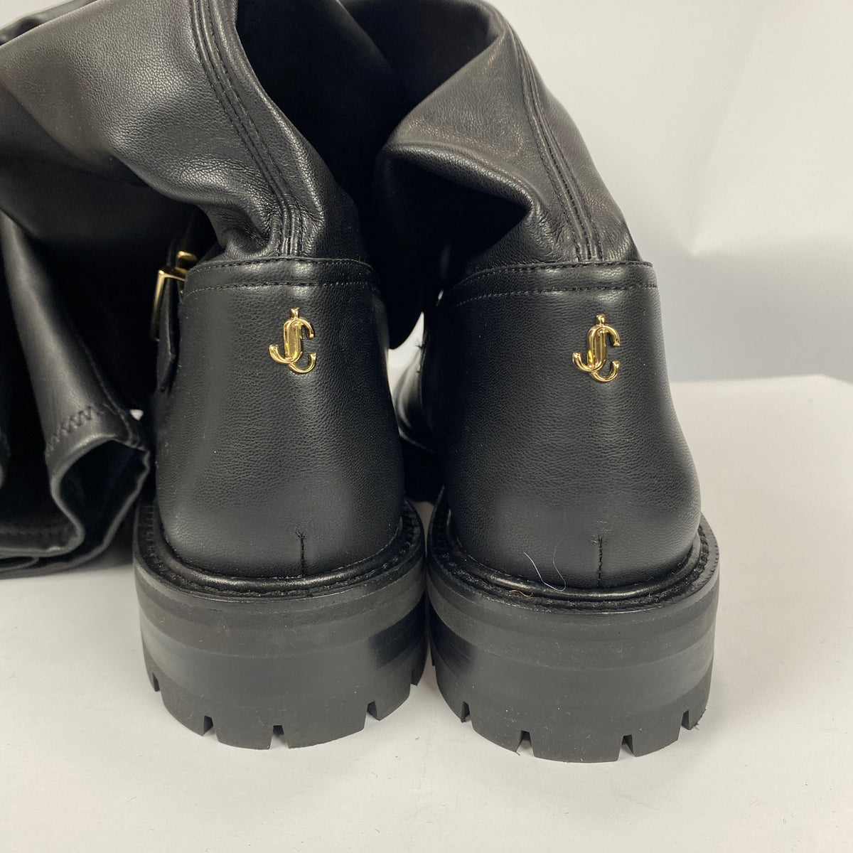 Jimmy Choo New £1050 Black Over The Knee Biker II Boots 39