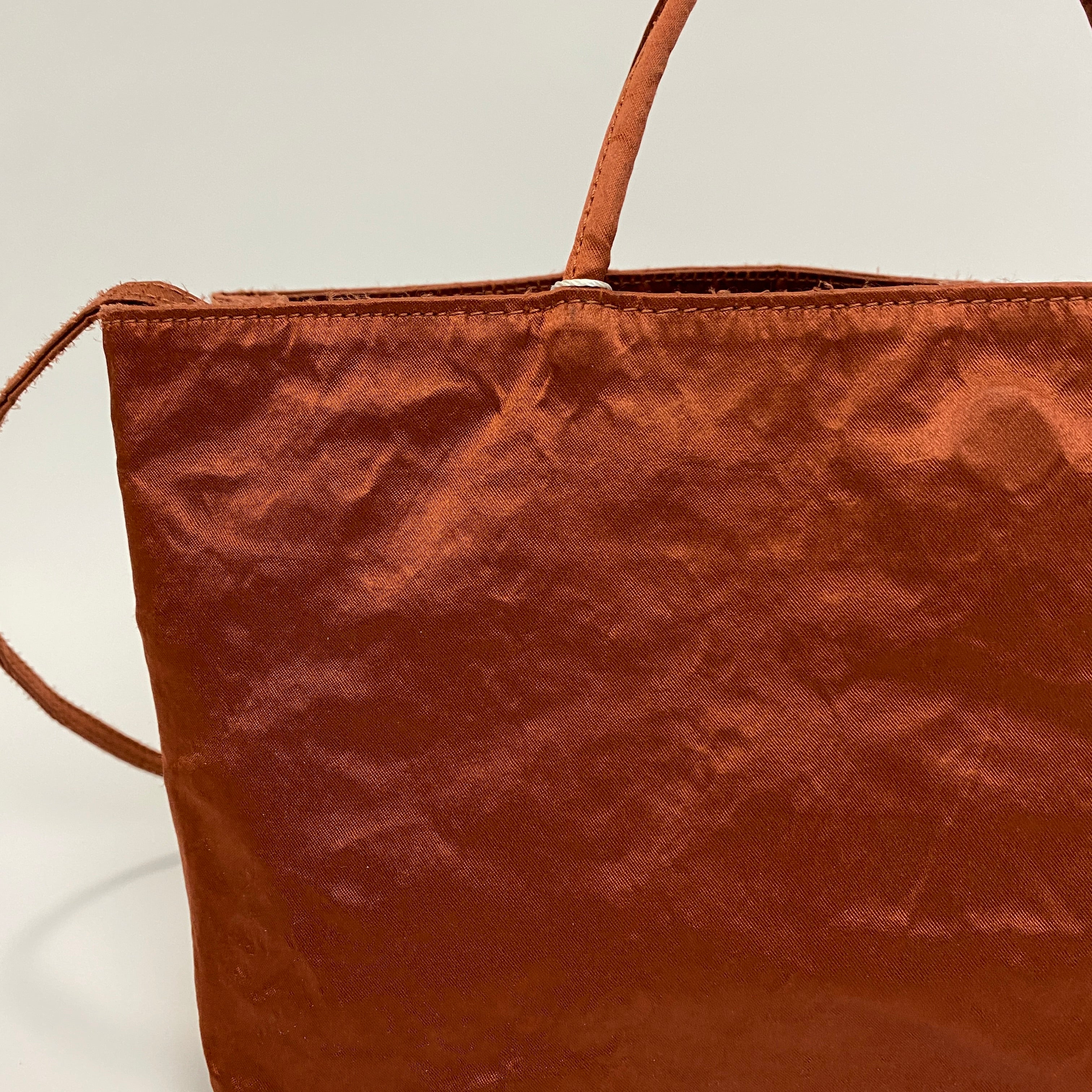 Zilla Copper Recycled Silk Satin East West Tote Bag