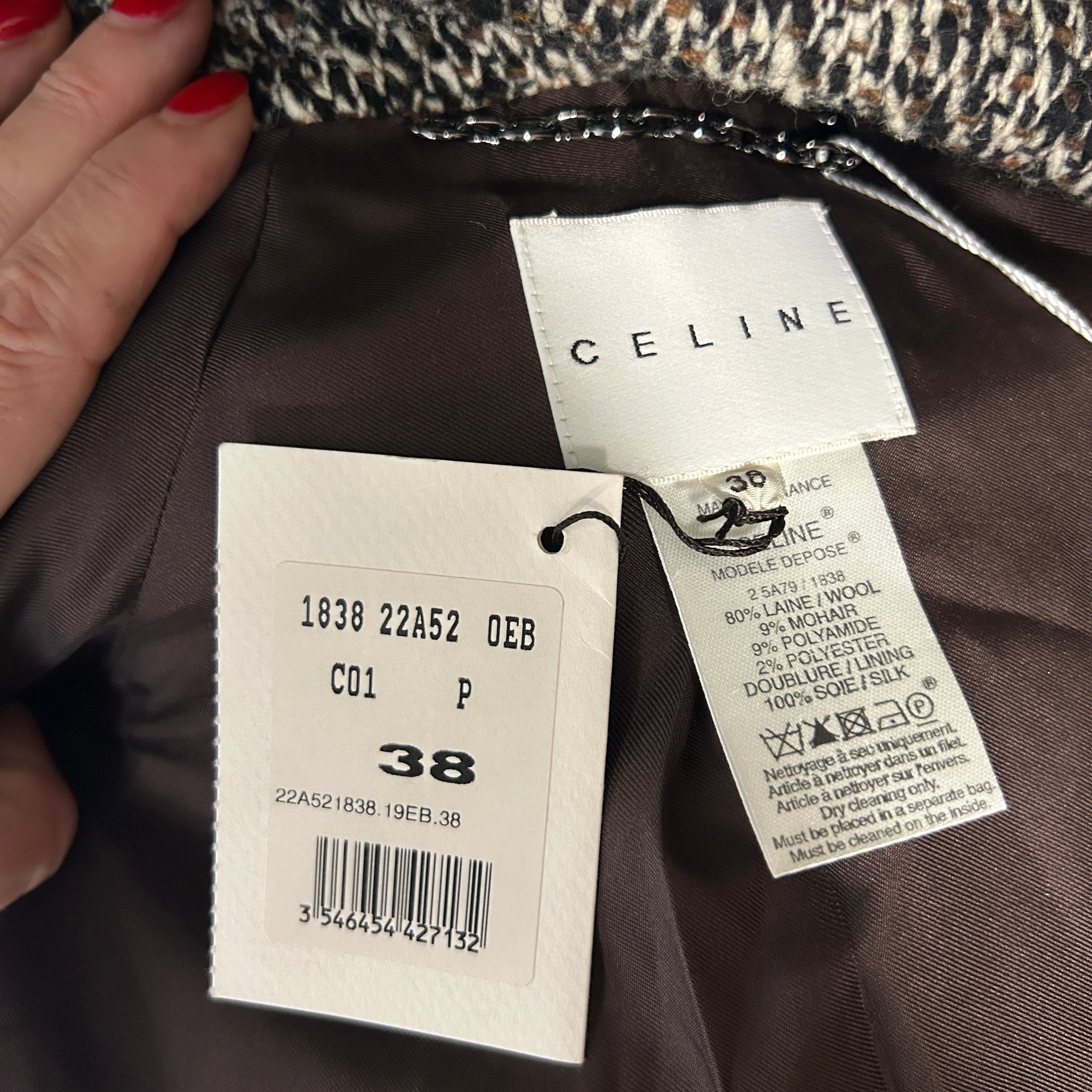 Celine New Monochrome Wool & Mohair Jacket S