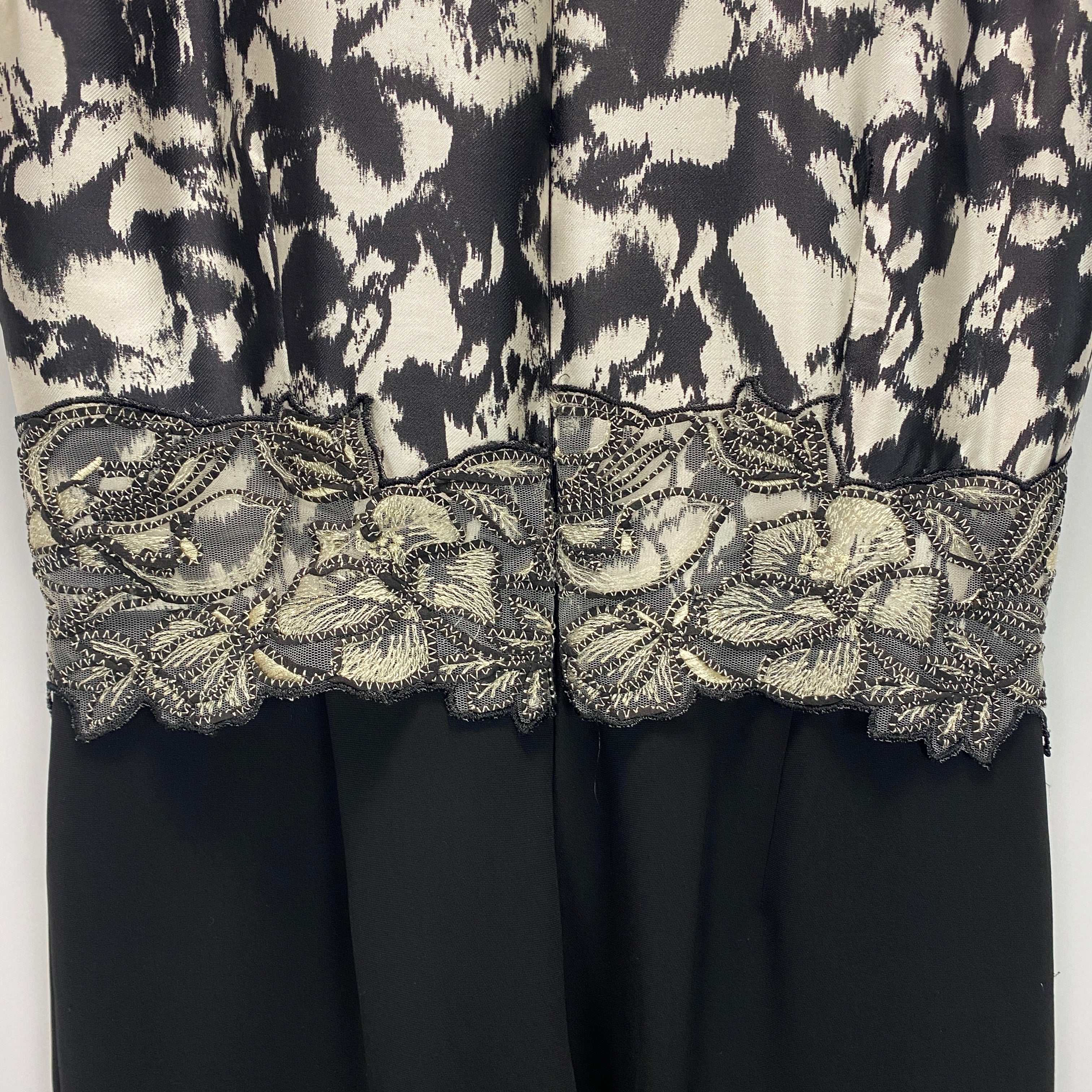 Max Mara Pianoforte Monochrome Silk Jumpsuit S