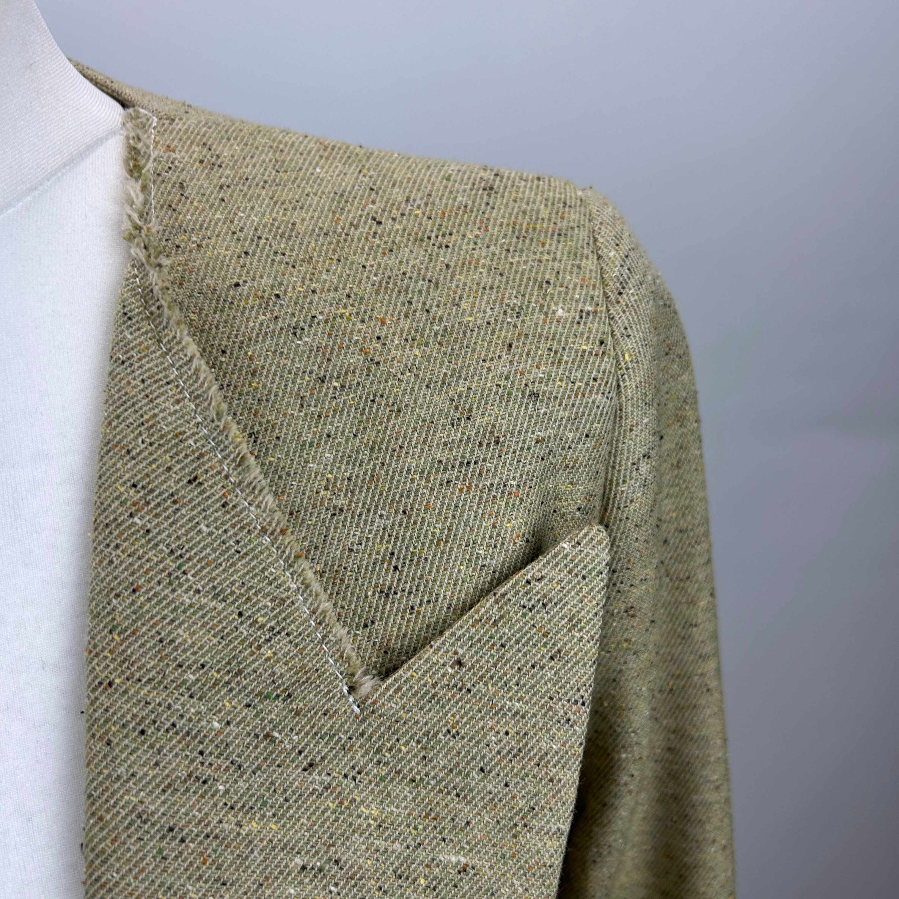 Victoria Beckham £990 Light Khaki Donegal Tweed Jacket XS