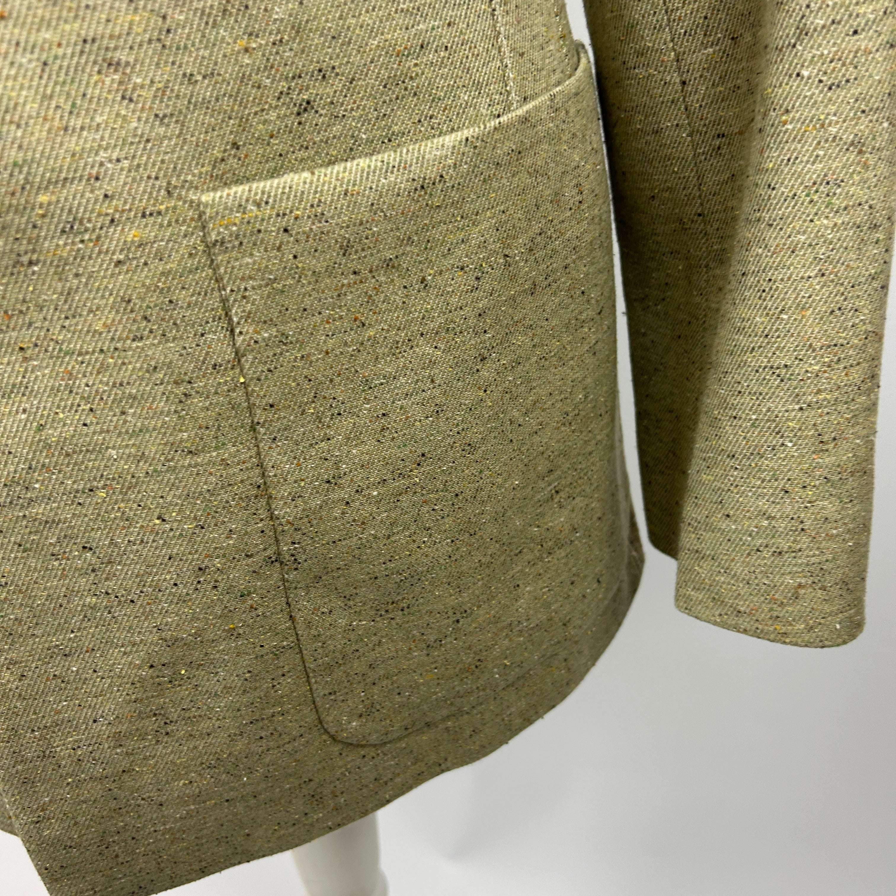 Victoria Beckham £990 Light Khaki Donegal Tweed Jacket XS