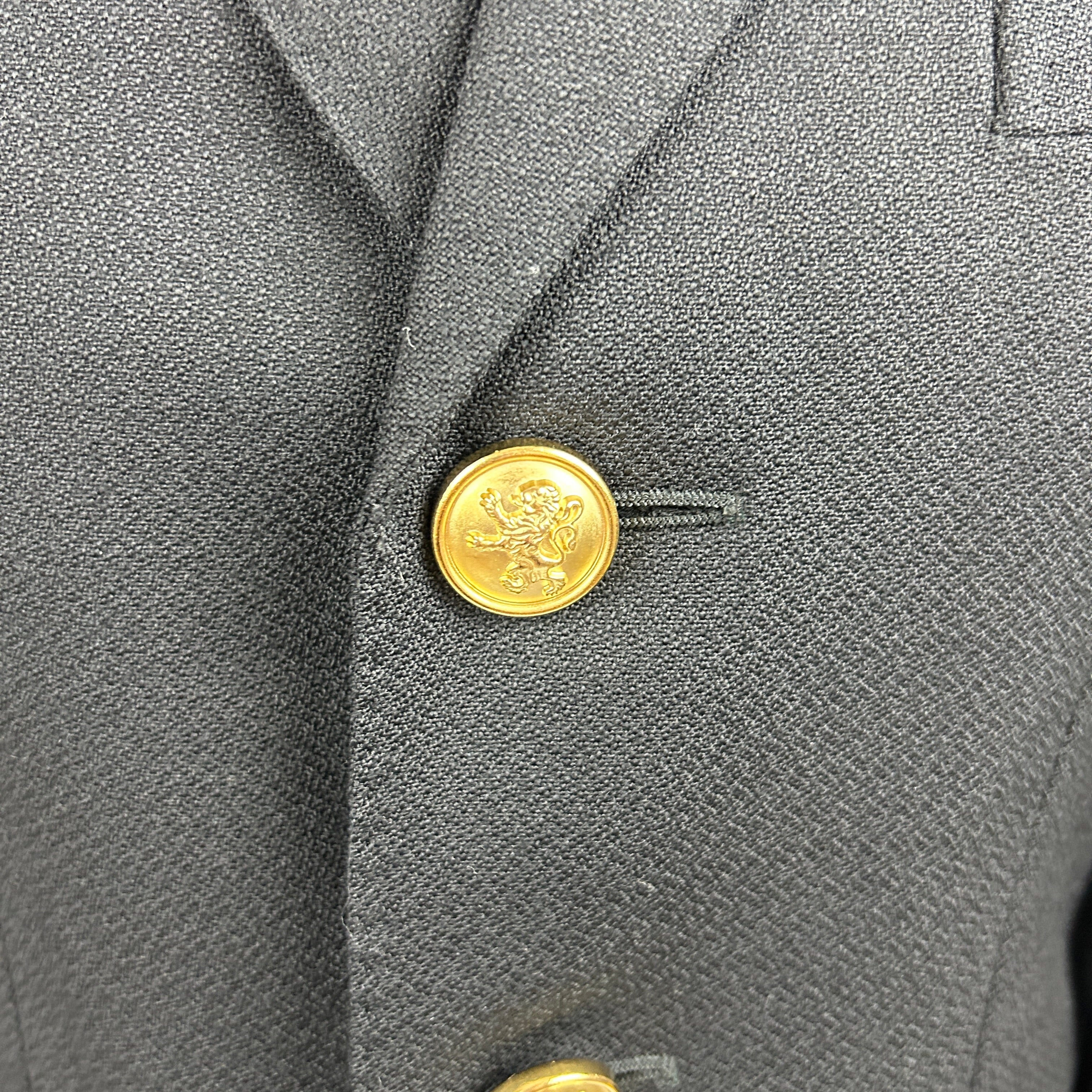 Saint Laurent New Black Wool Gold Button Blazer S