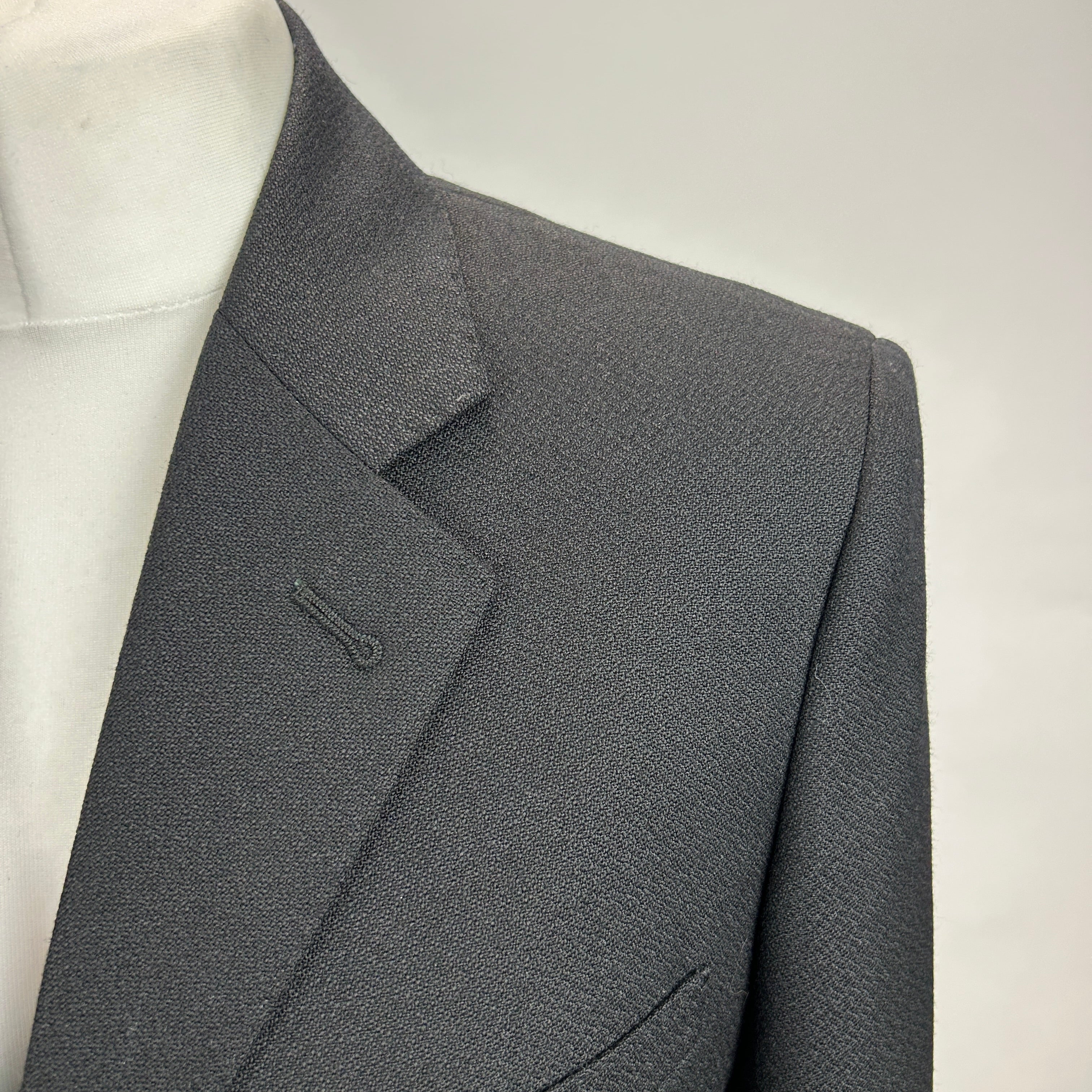 Saint Laurent New Black Wool Gold Button Blazer S