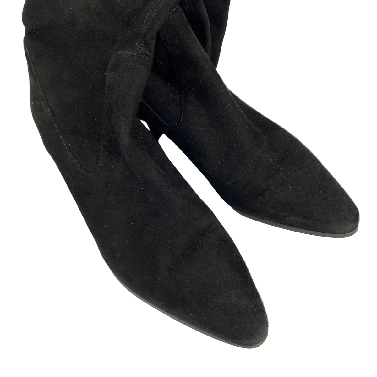 Maje Black Stretch Suede OTK Western Boots 38