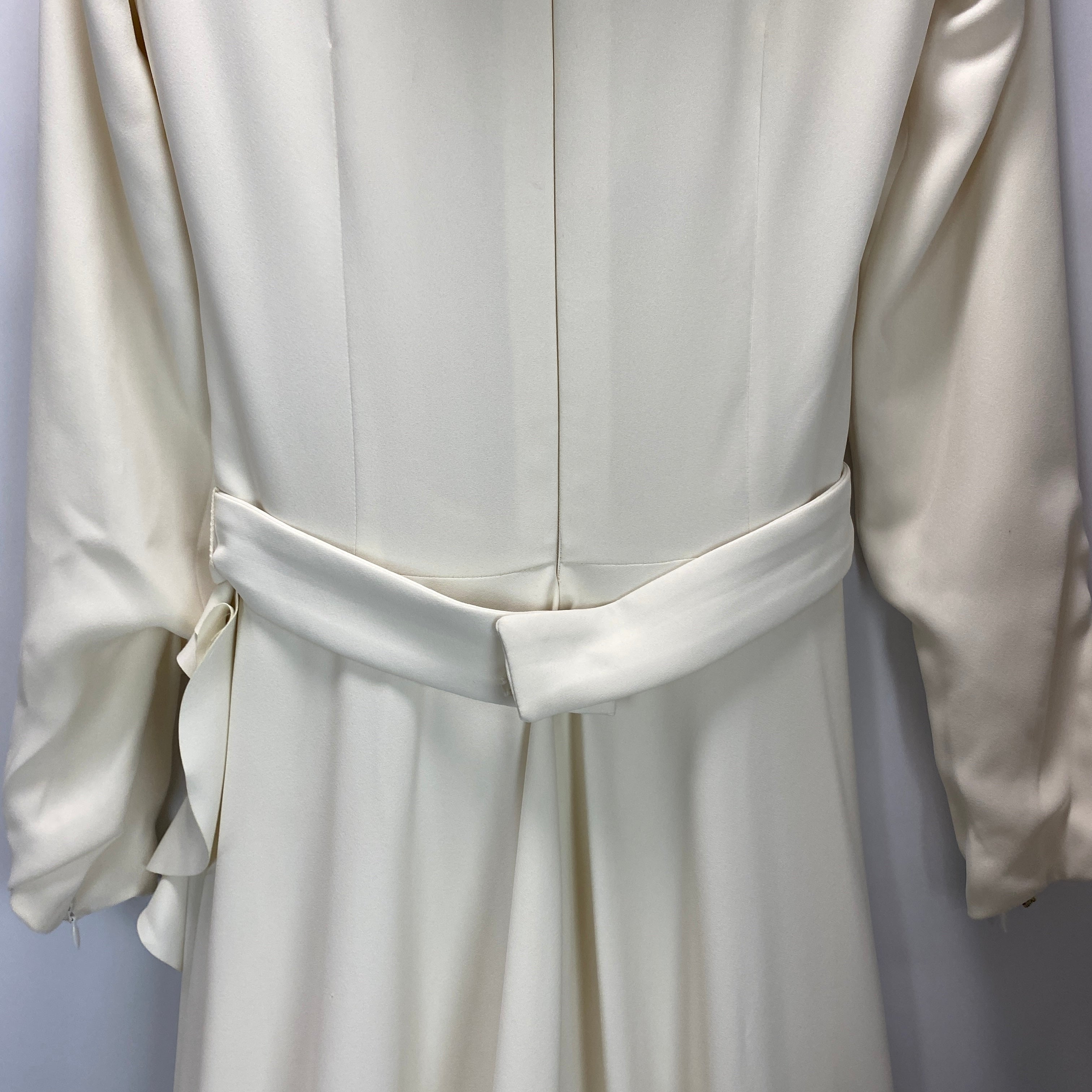 Saiid Kobeisy New £2873 Cream Lasercut Crepe Gown XS