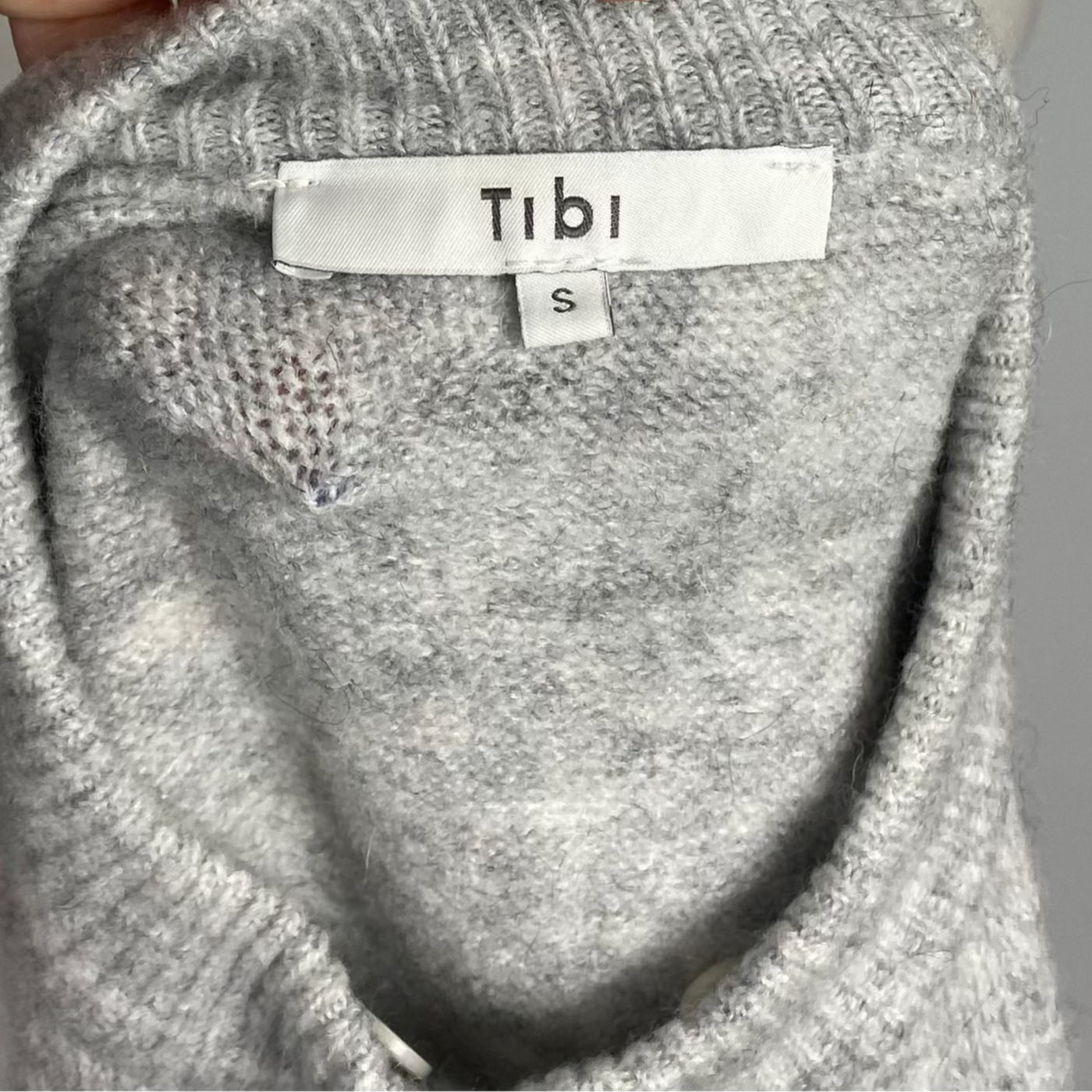 Tibi Pearl Grey Supersoft Oversize Sweater S